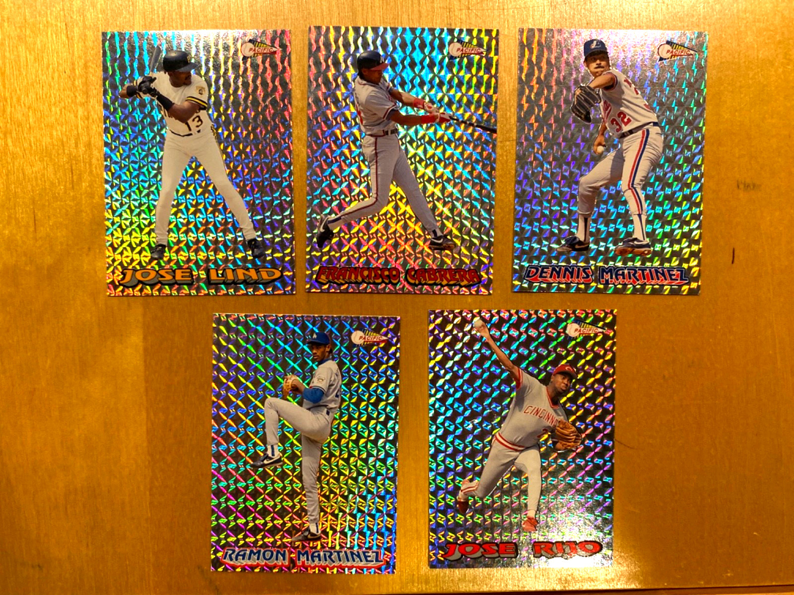 5 CARD ASSORTMENT 1993 Vintage MLB Pacific Prism / Spanish Series