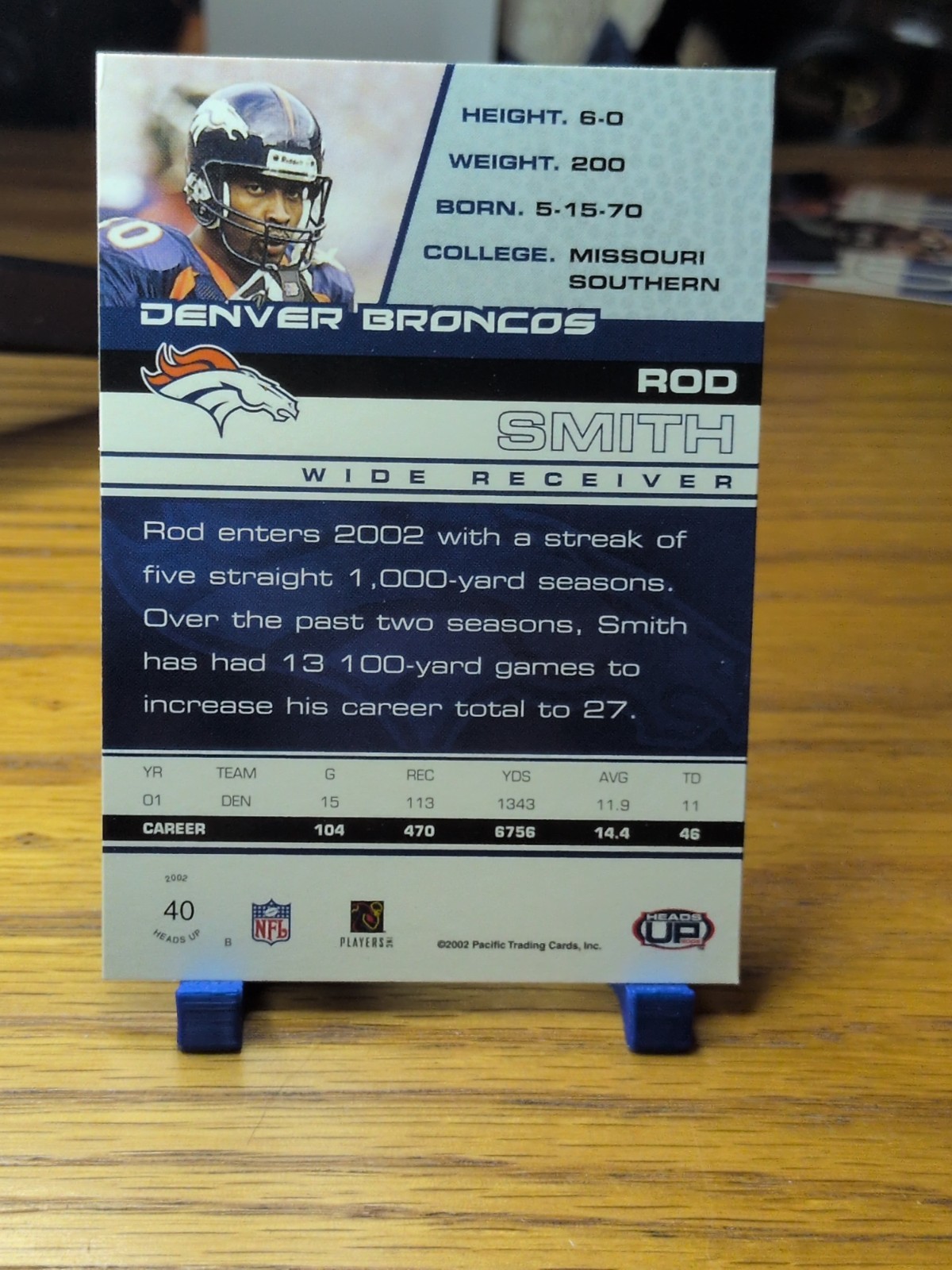 2002 Pacific Heads Up – Rod Smith #40