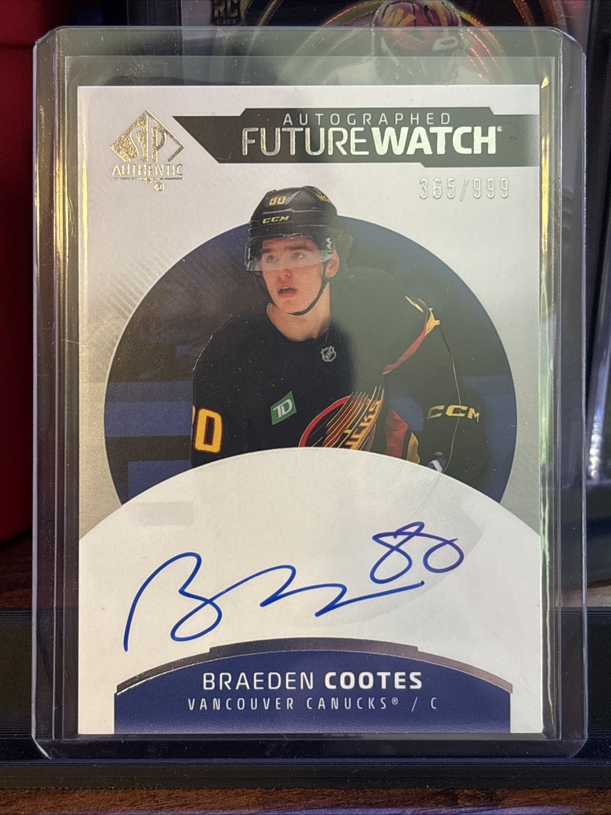 2025-26 SP Authentic Braeden Cootes /999 RC Future Watch Auto On-Card