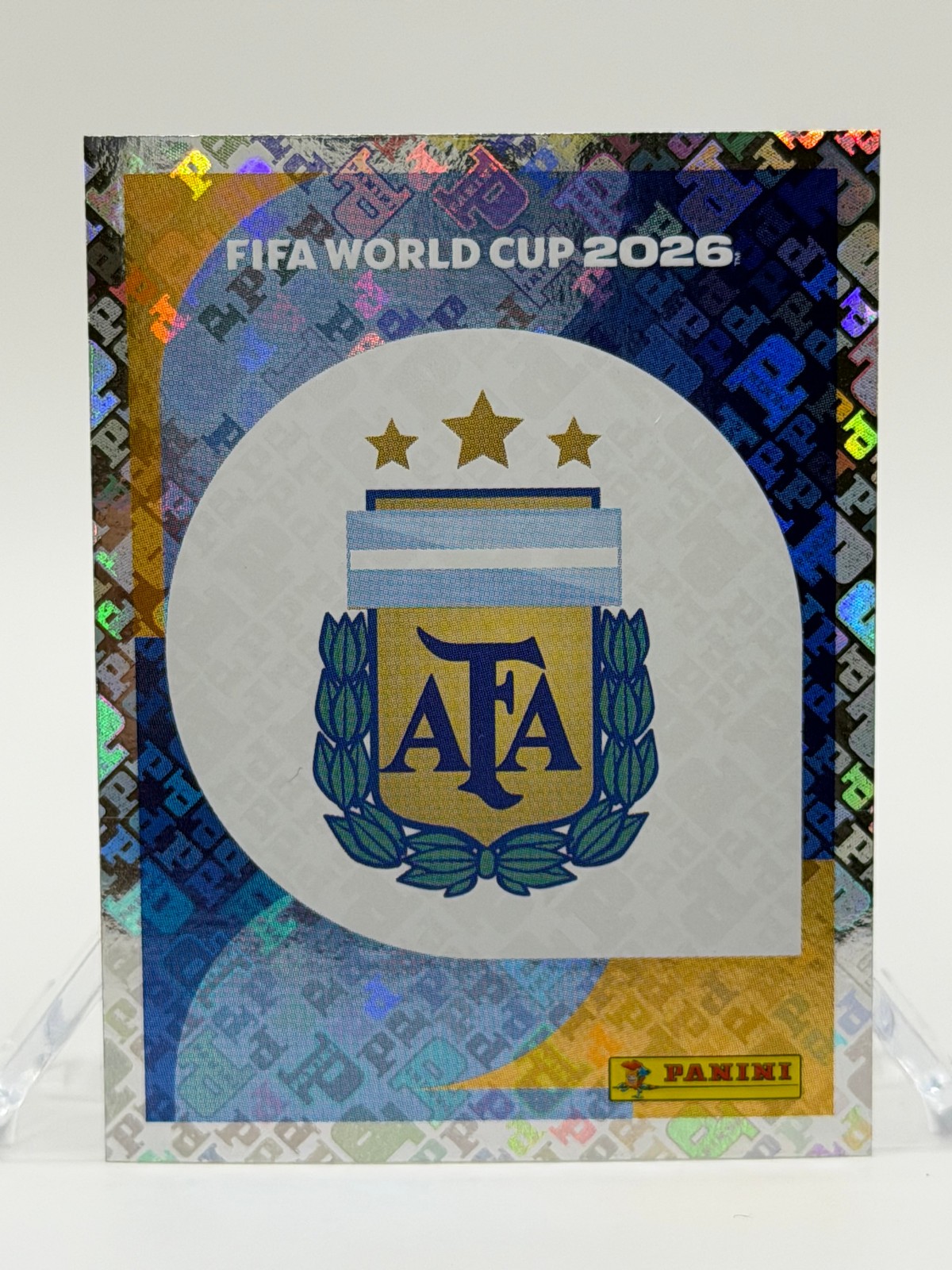 2026 Panini FIFA World Cup Argentina Team Logo Holo Foil Sticker ARG1 SSP Rare