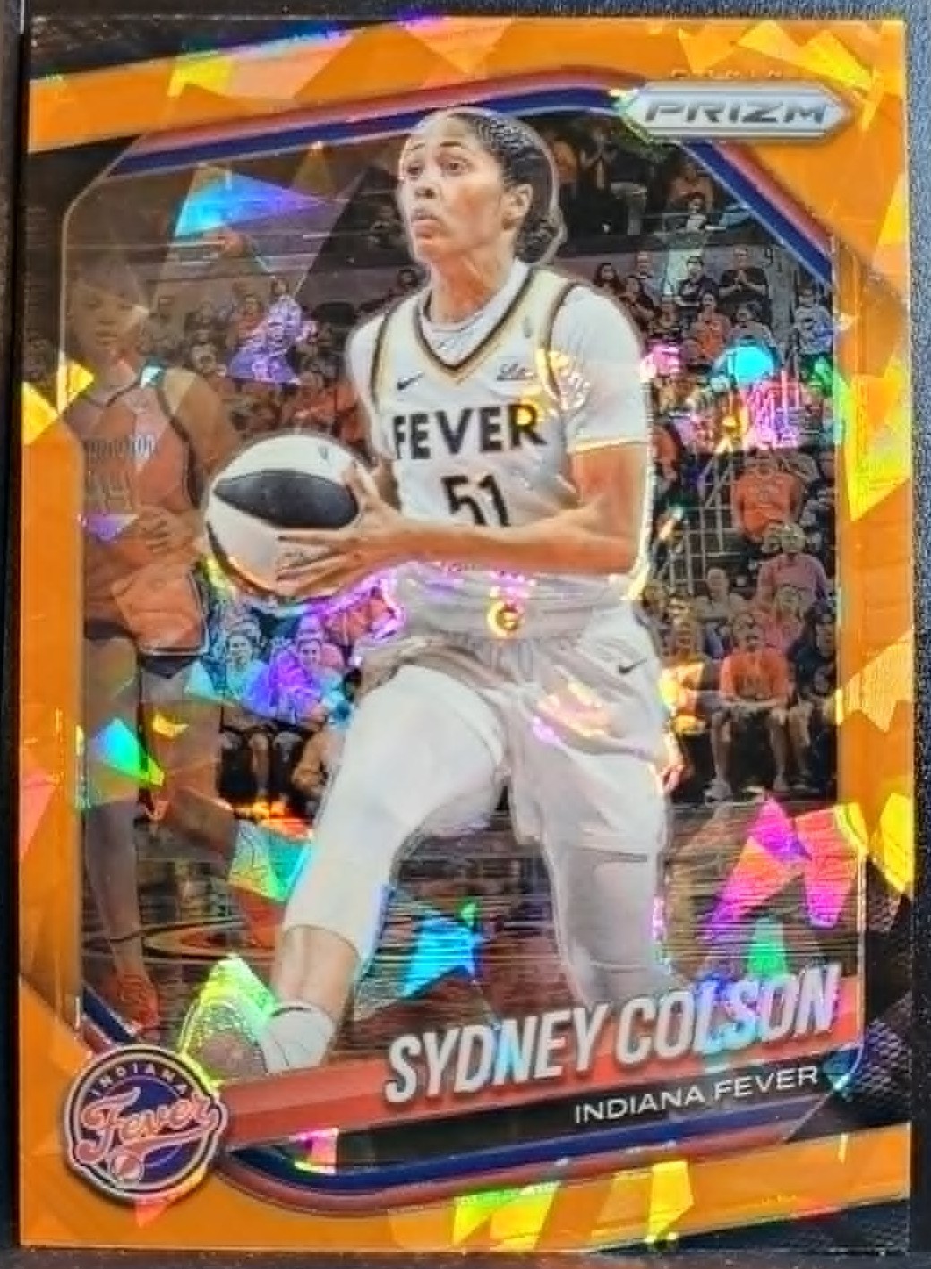 Sydney Colson 2025 Panini Prizm WNBA #1 Orange Cracked Ice Indiana Fever Card NM