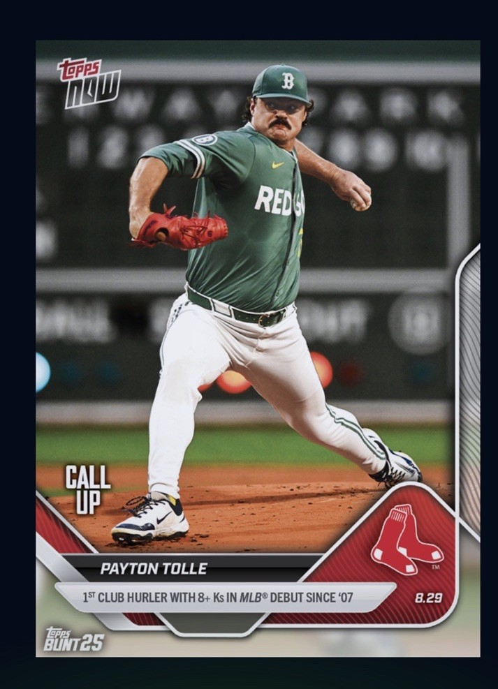 2025 TOPPS NOW- 8 ks MLB Debut Rookie – PAYTON TOLLE (Topps MLB Bunt DigitaICard