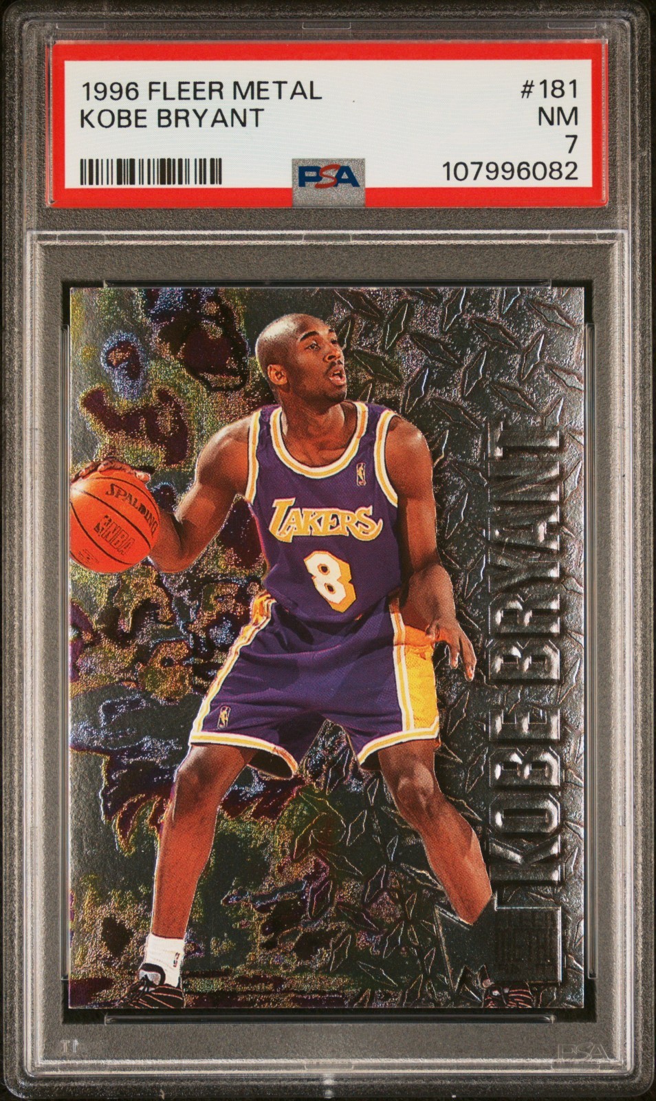 1996-97 Fleer Metal Kobe Bryant #181 Rookie Los Angeles Lakers HoF PSA 7 NM (RC)