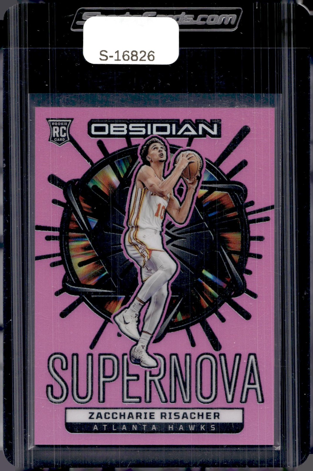 2024-25 Panini Obsidian #2 Zaccharie Risacher Supernova Pink Flood #/49
