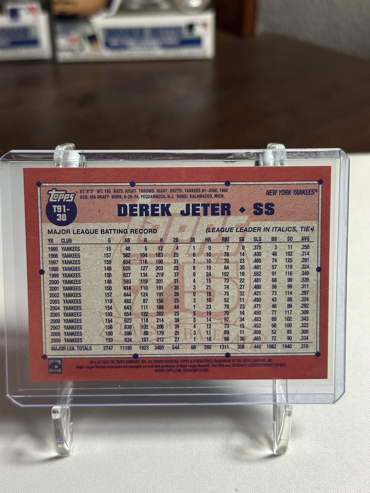 2026 Topps Series 1 DEREK JETER Crackle 1991 75th Anniversary #T91-30