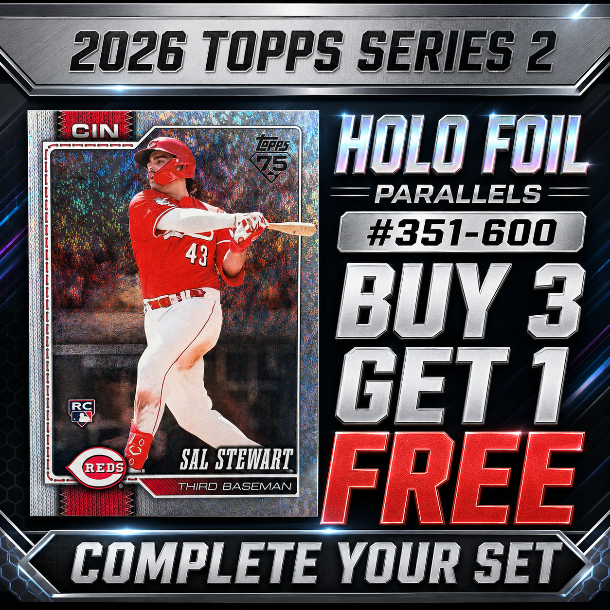 2026 Topps Series 2 Holo Foil Parallels #351-600 You Pick Complete Your Set