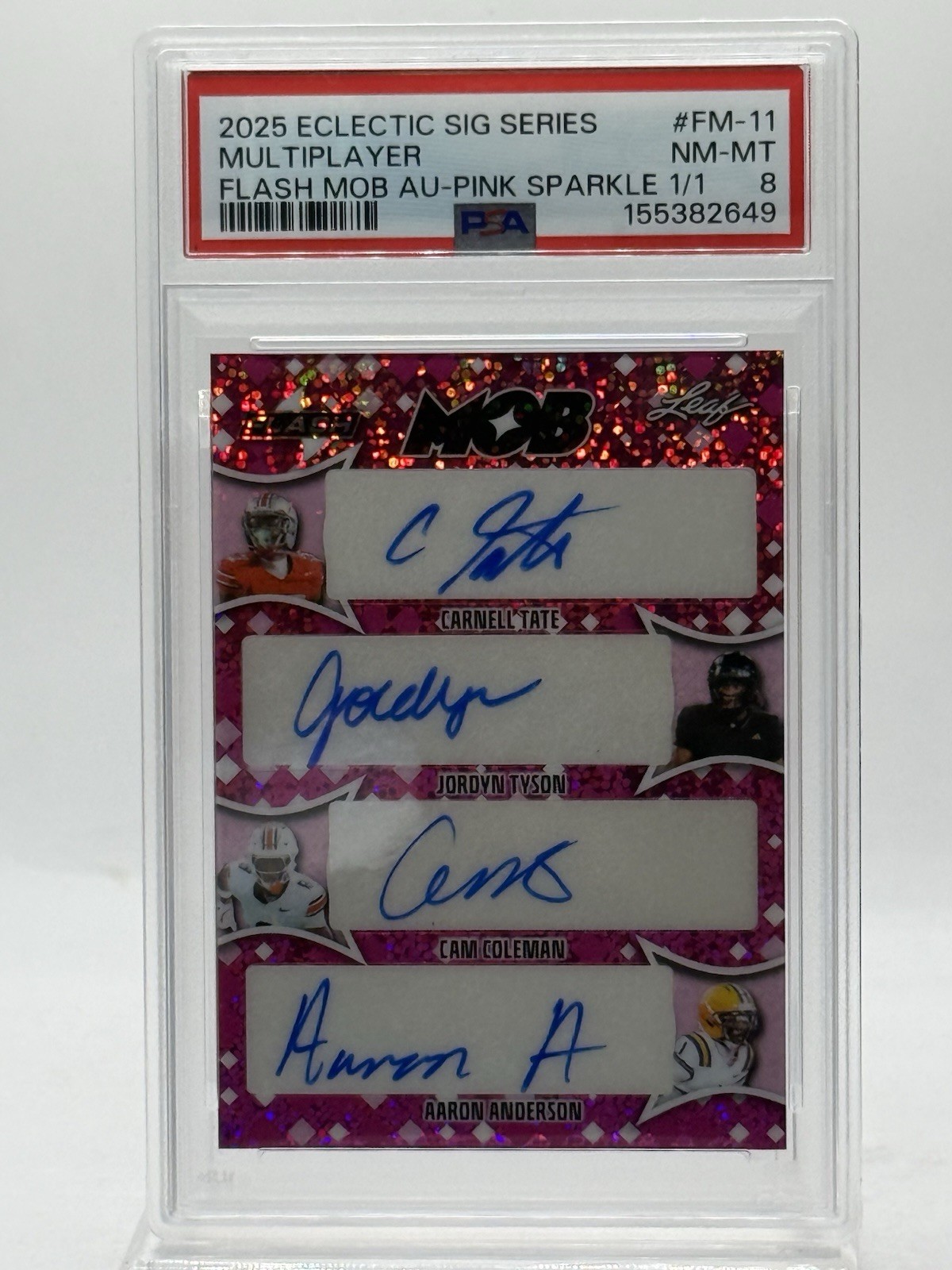 2025 Leaf Eclectic Flash MOB Pink Sparkle Multi Players (AUTO #’d 1/ 1) PSA 8
