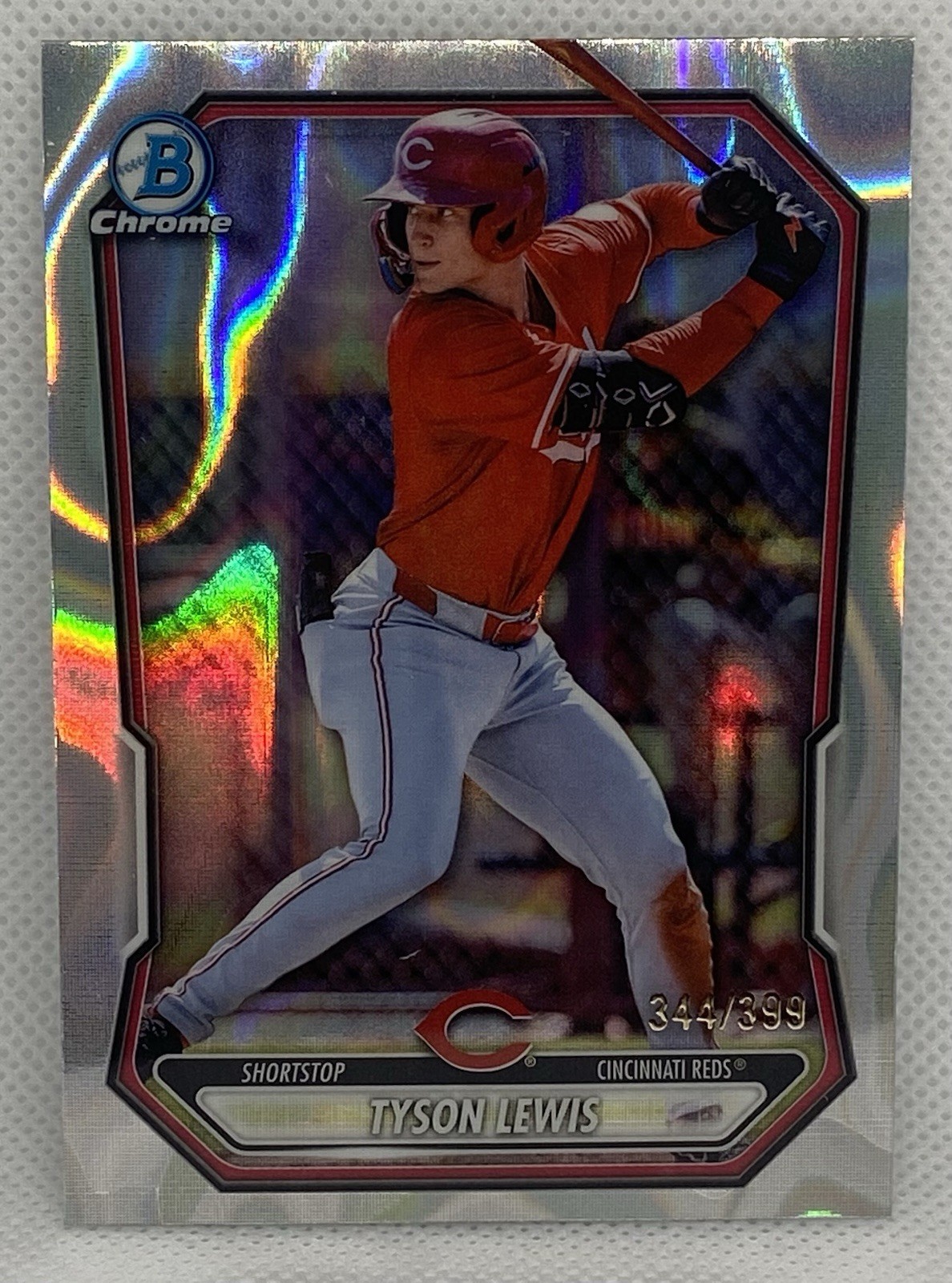 2026 Bowman Chrome Prospects #BCP-5 Tyson Lewis Lava Refractor /399 Reds