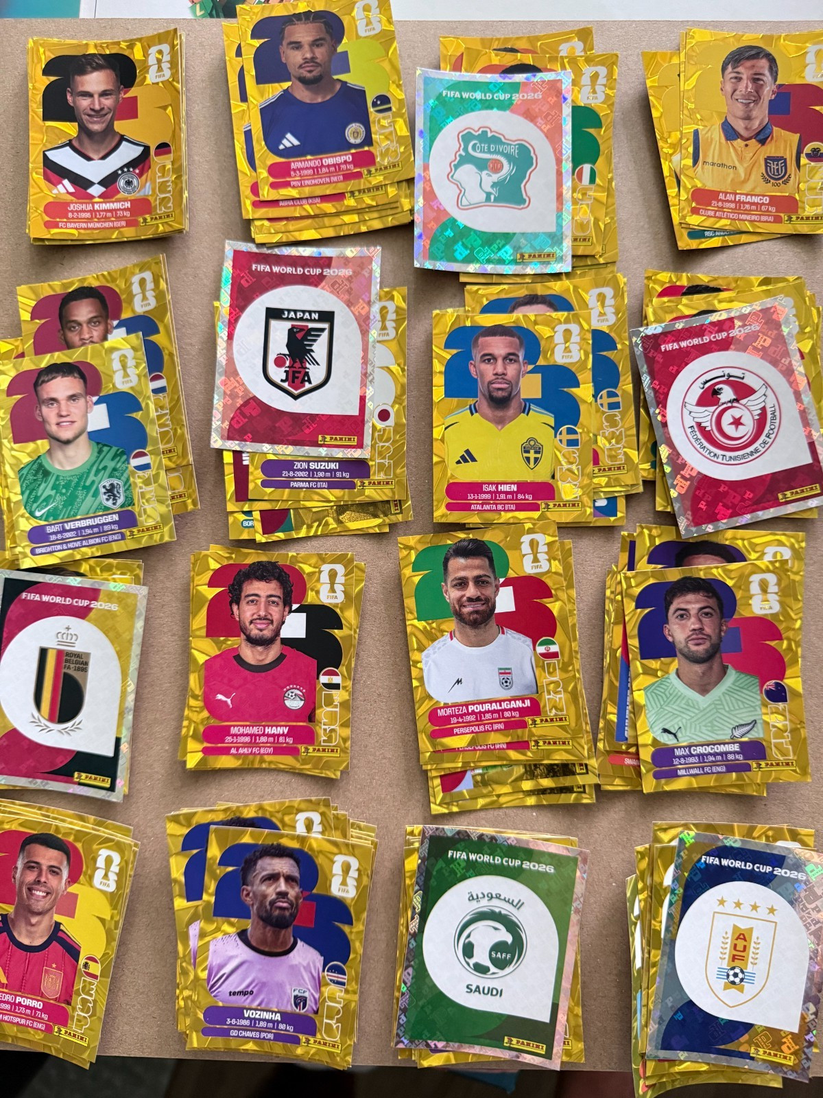 FIFA WORLS CUP 2026 PANINI GOLD FOIL Stickers – GROUPS E TO H – Pick yours