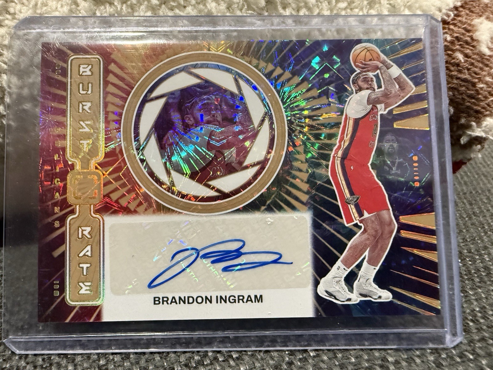 2023-24 Panini Photogenic Brandon Ingram Burst Rate Auto Fireworks 2/5