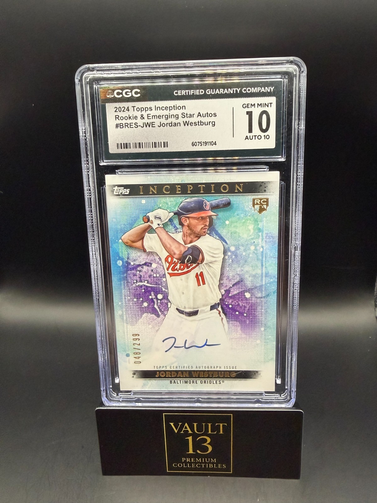 Jordan Westburg 2024 Topps Inception Rookies & Emerging /299 AU #bres-jwe