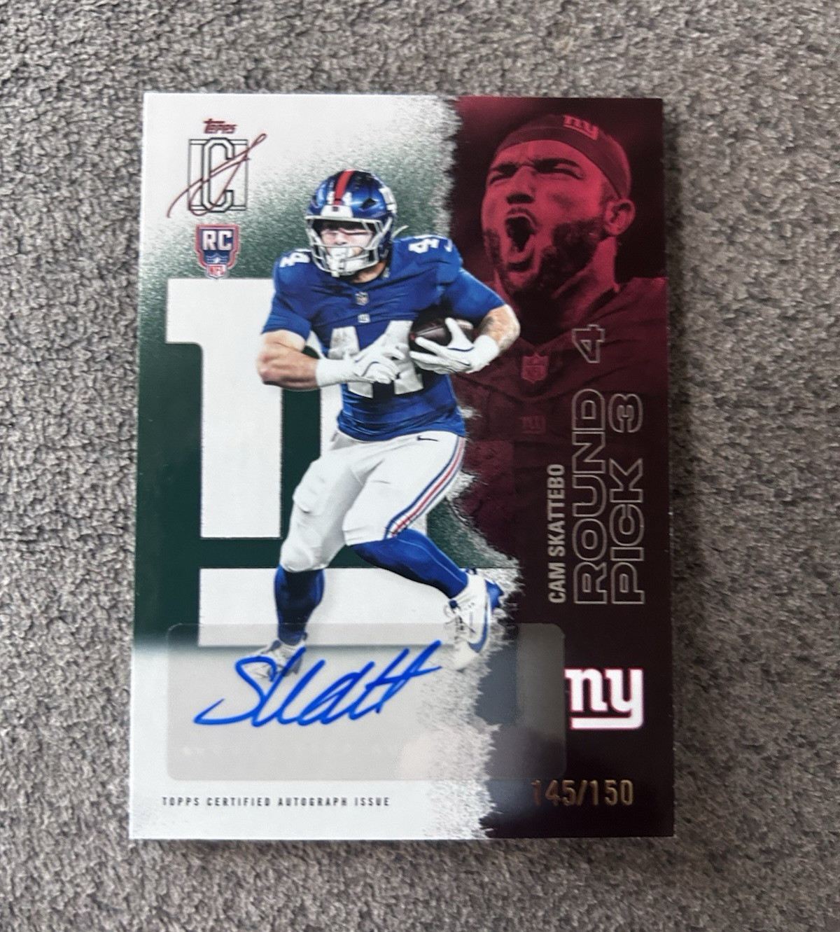 Topps 2025 Signature Class Cam Skattebo Giants RC Auto #119 145/150