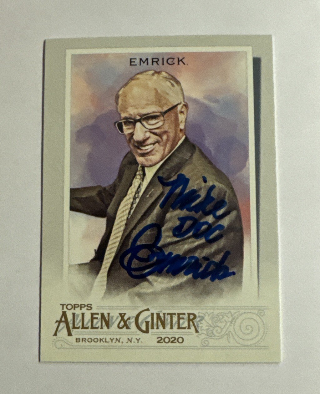 Mike Emrick autographed Hockey Card (Devils, DOC) 2020 Topps Allen Ginter #194