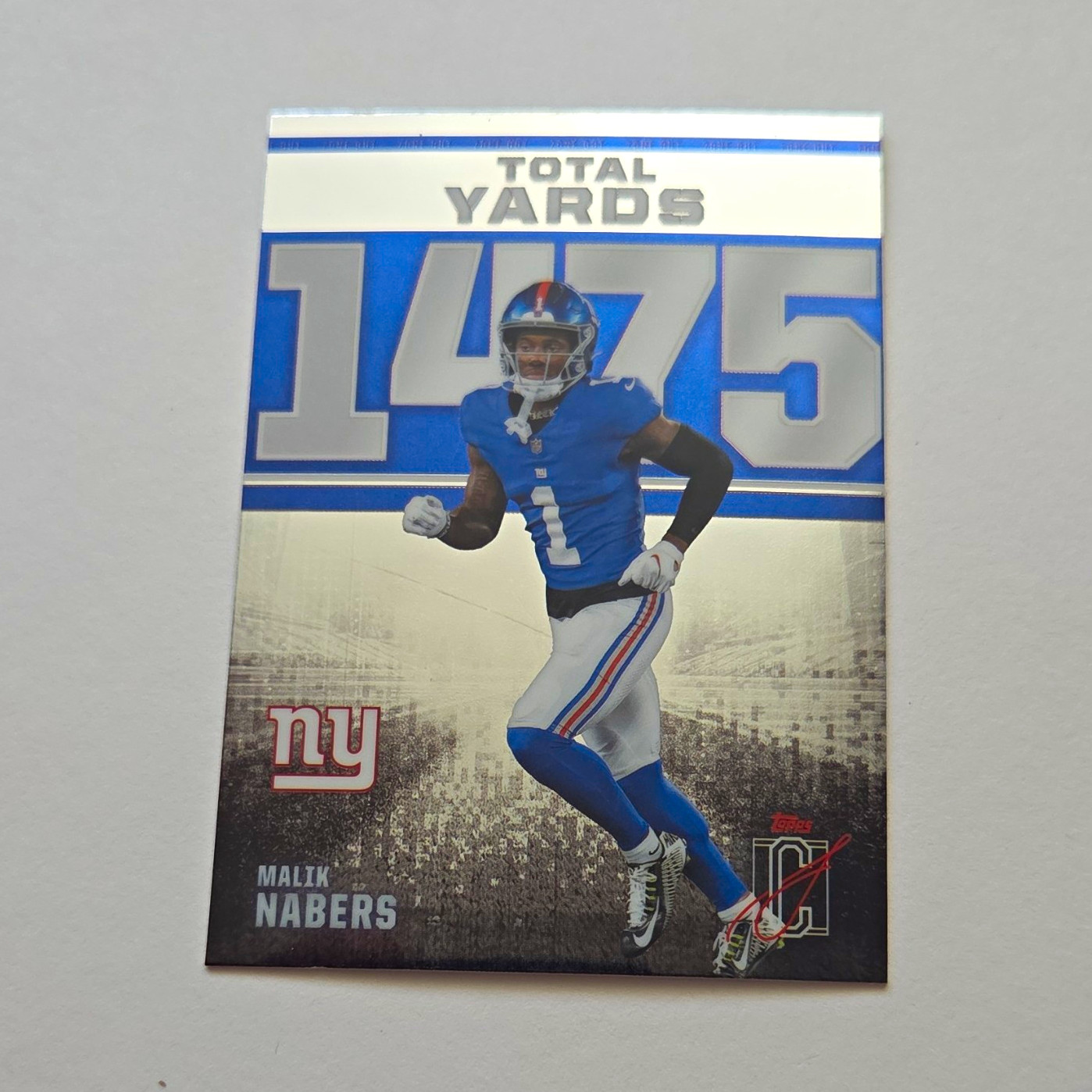Topps 2025 Signature Class Zone Out Malik Nabers Total Yards #ZO-1 Giants
