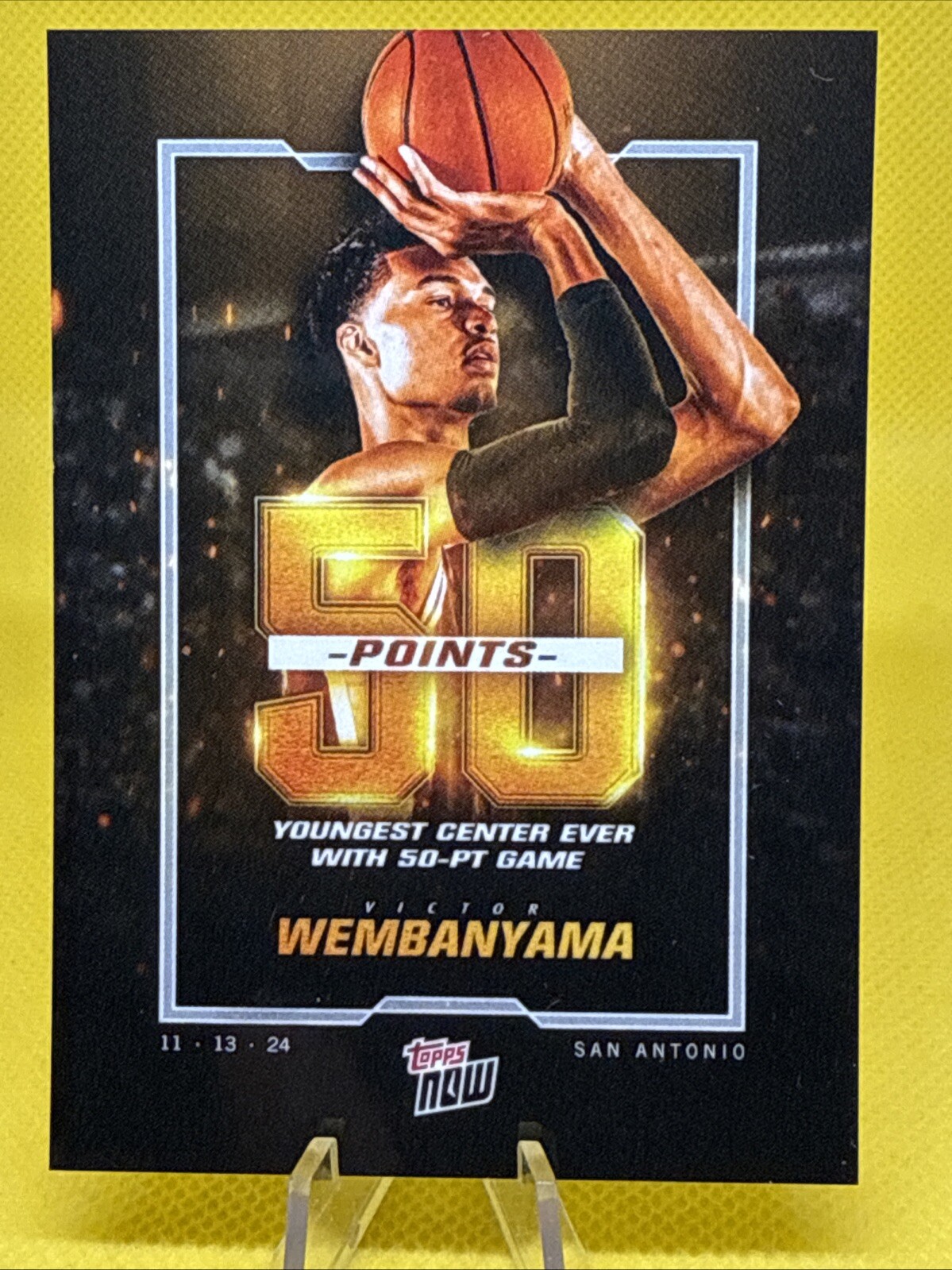 2024 Topps Now Victor Wembanyama Youngest Center Ever With 50 Point Game Rookie