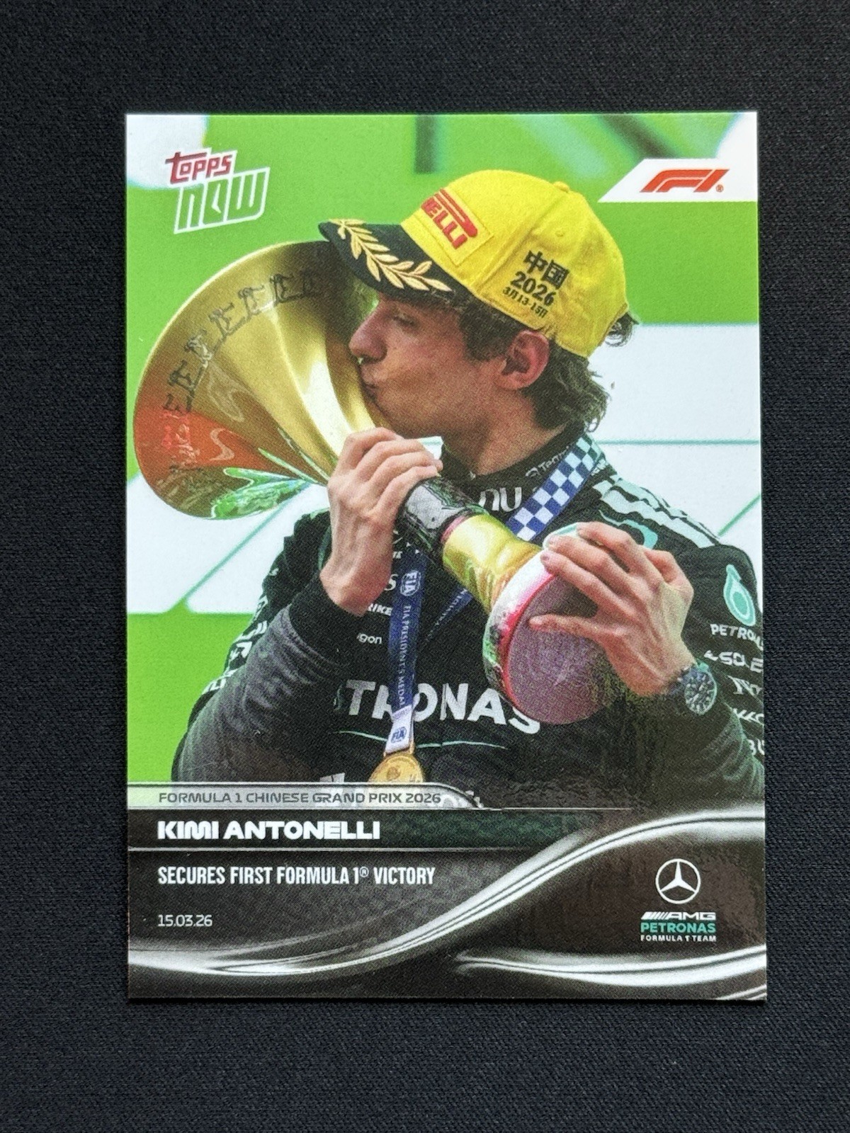 Kimi Antonelli 2026 Topps Now #18 Formula 1 First 1st Formula 1 Victory #018