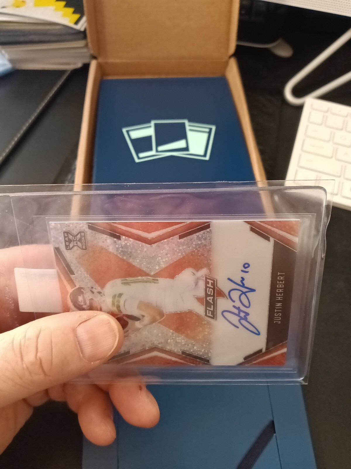 Justin Herbert 2020 Leaf Flash Orange Auto Rookie RC 10/10 SSP Wow See Pictures