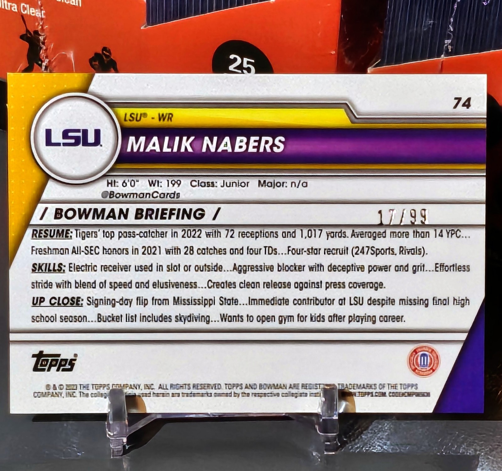 2023 Bowman U Chrome Malik Nabers /99 GREEN LAVA 1ST Bowman, Giants. Jaxson Dart