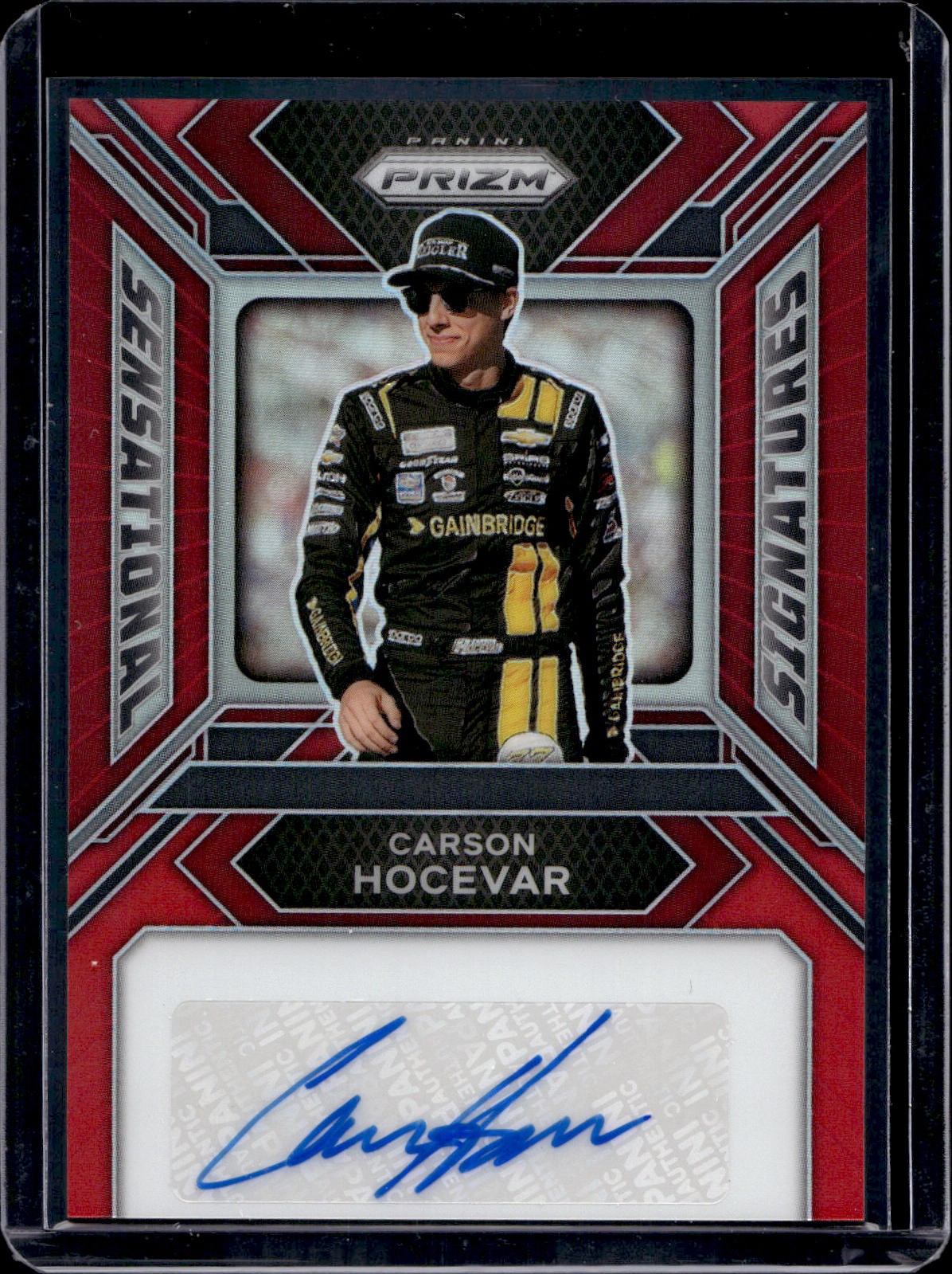 2024 Panini Prizm Carson Hocevar Sensational Signatures Red /99 Spire SS-CHR