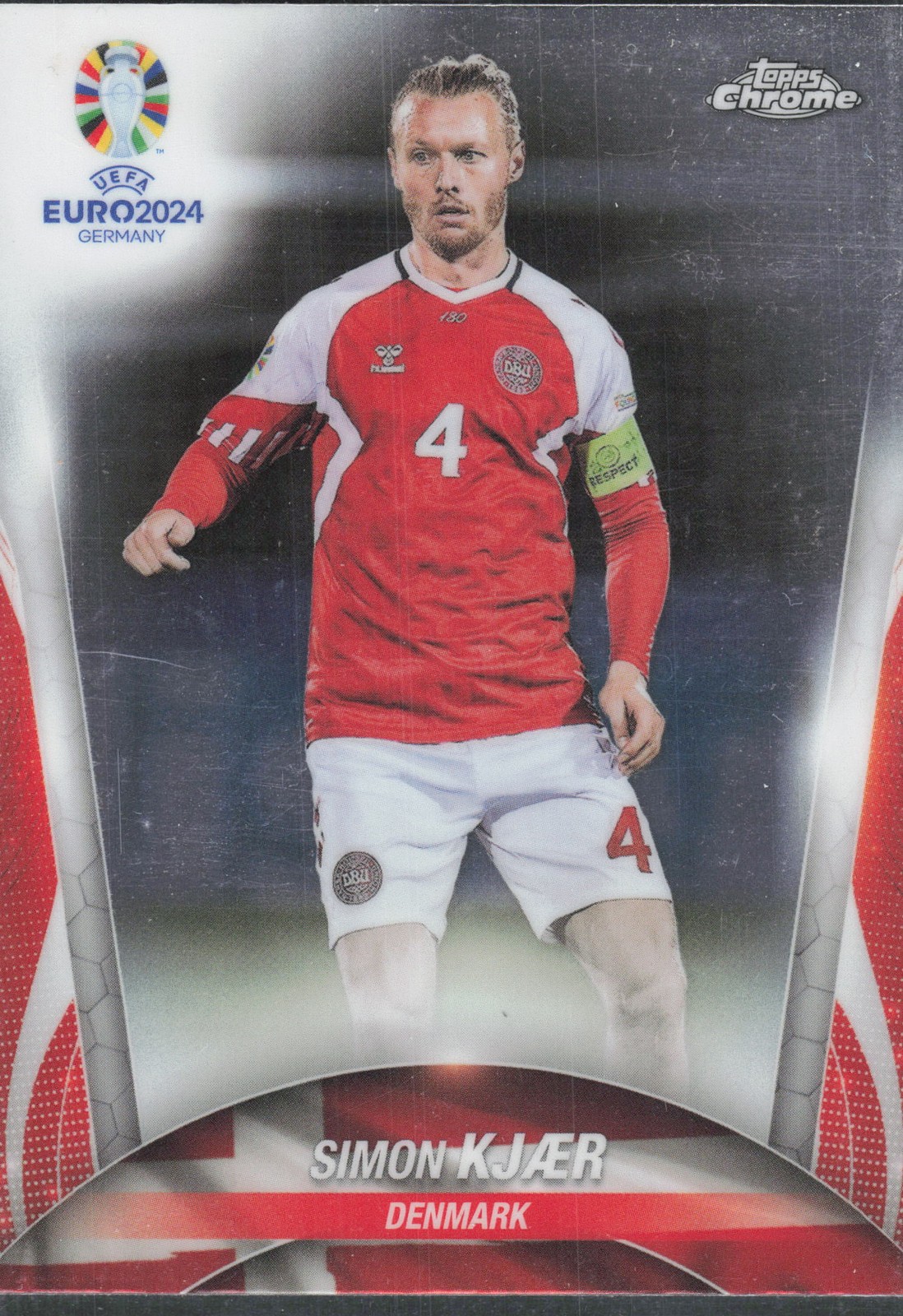 Simon Kjær #131 – 2024 Topps Chrome UEFA EURO Denmark