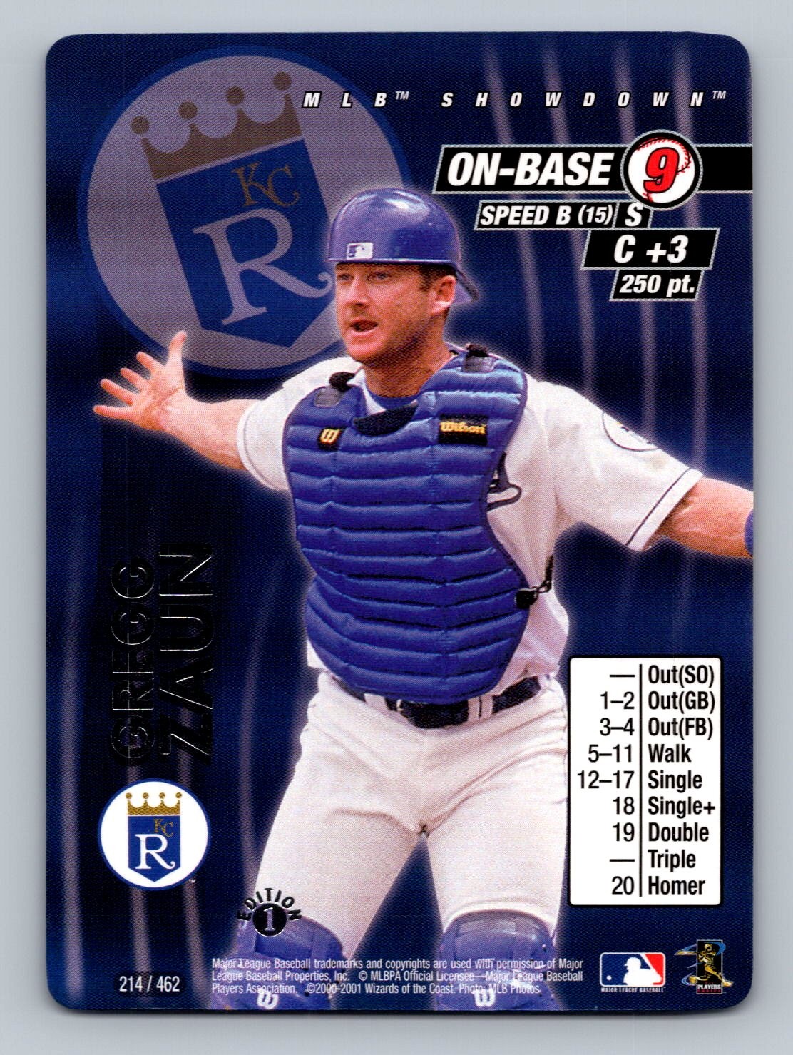 2001 MLB Showdown 1st Edition Gregg Zaun #214