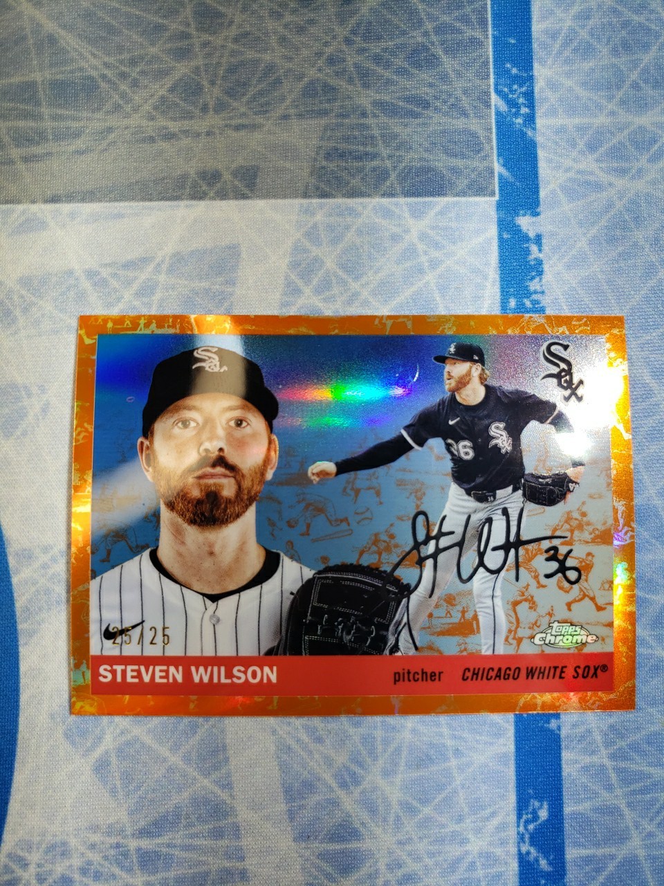 2025 Topps Platinum Steve Wilson #384 Orange Toile /25 Book End *SEE DESCRIPTION