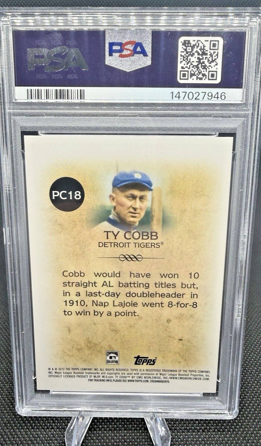 2010 Topps Legends Chrome Ty Cobb PSA 9 Mint Detroit Tigers Hall of Fame