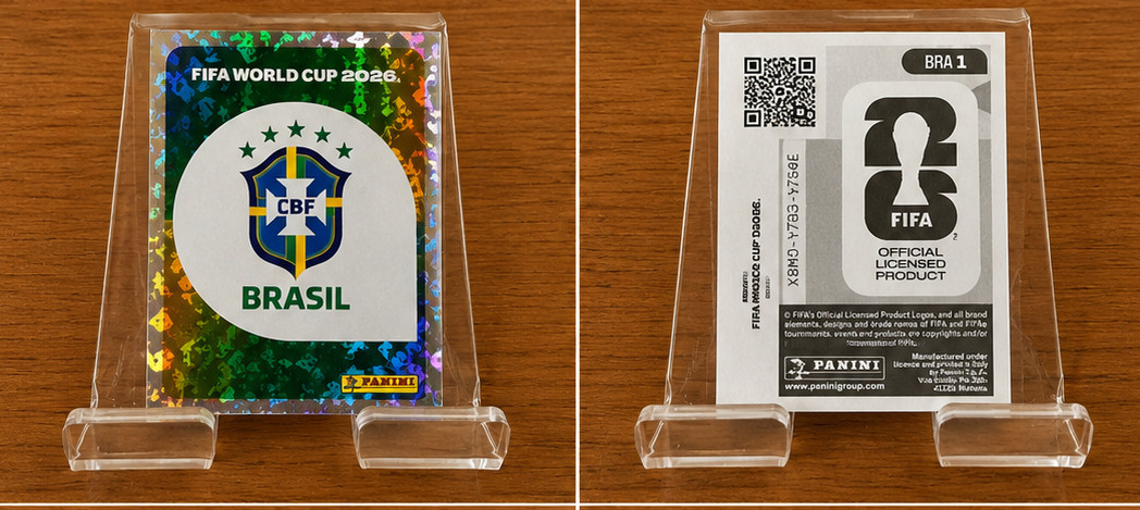 Panini FIFA World Cup 2026 Holo Foil BRA 1 Brazil Team Crest Sticker Rare