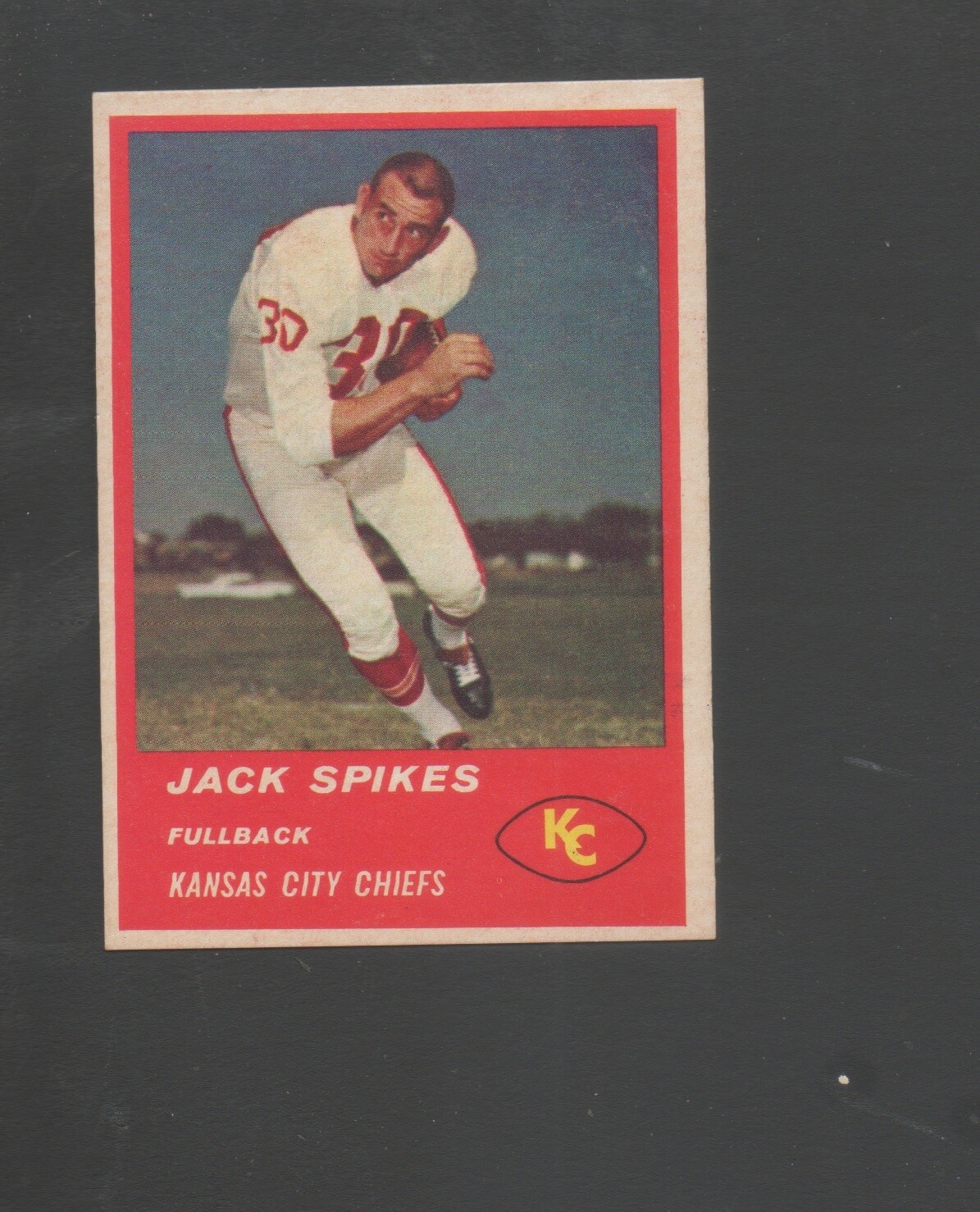 1963 Fleer Football Card #46 Jack Spikes-Kansas City Chiefs Near Mint Card
