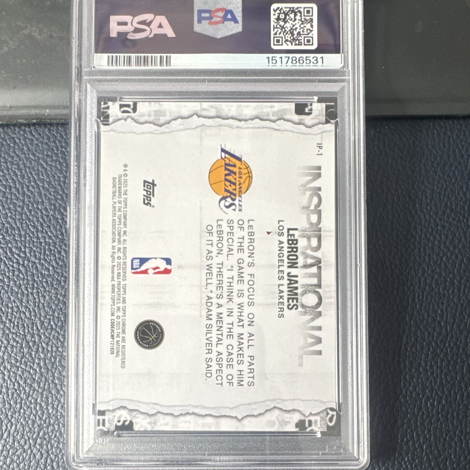 Topps 2025 Chrome Inspirational All Hail the King LeBron James IP-1 PSA