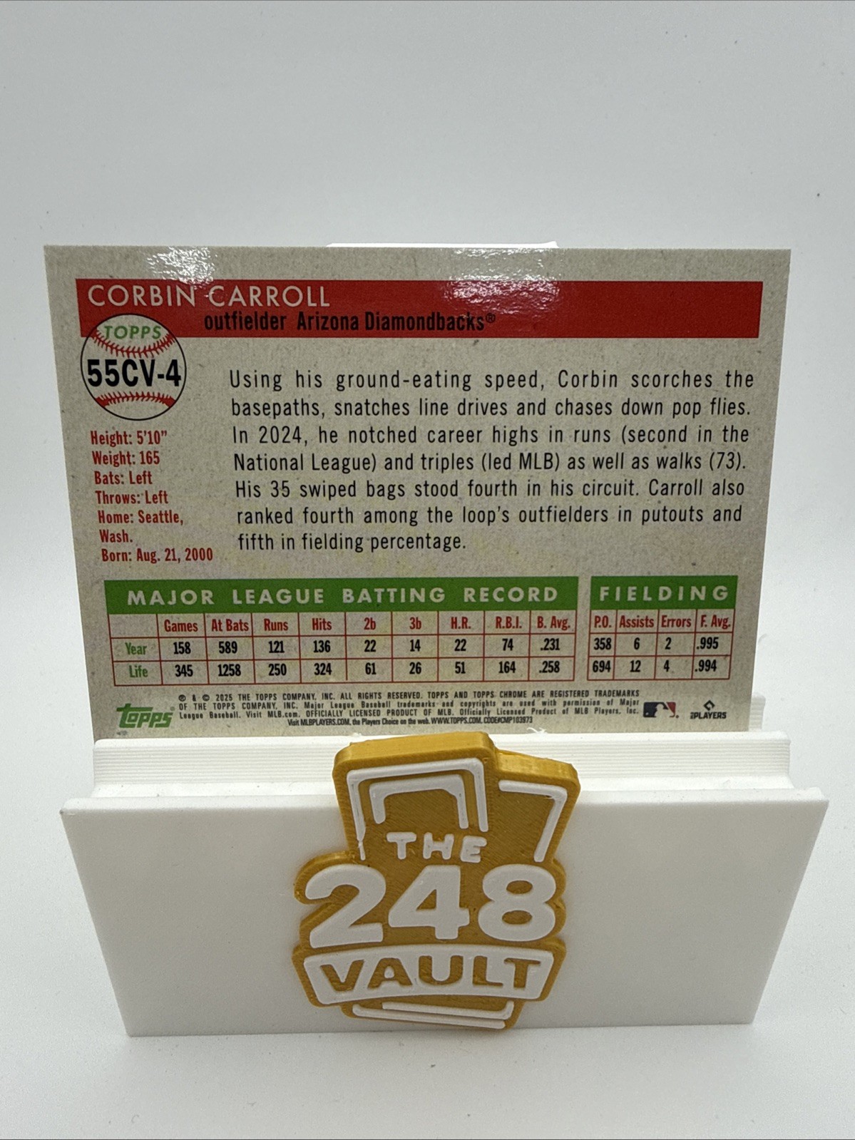 2025 Topps Platinum Corbin Carroll City Arizona Diamondbacks Case Hit ##55CV-4