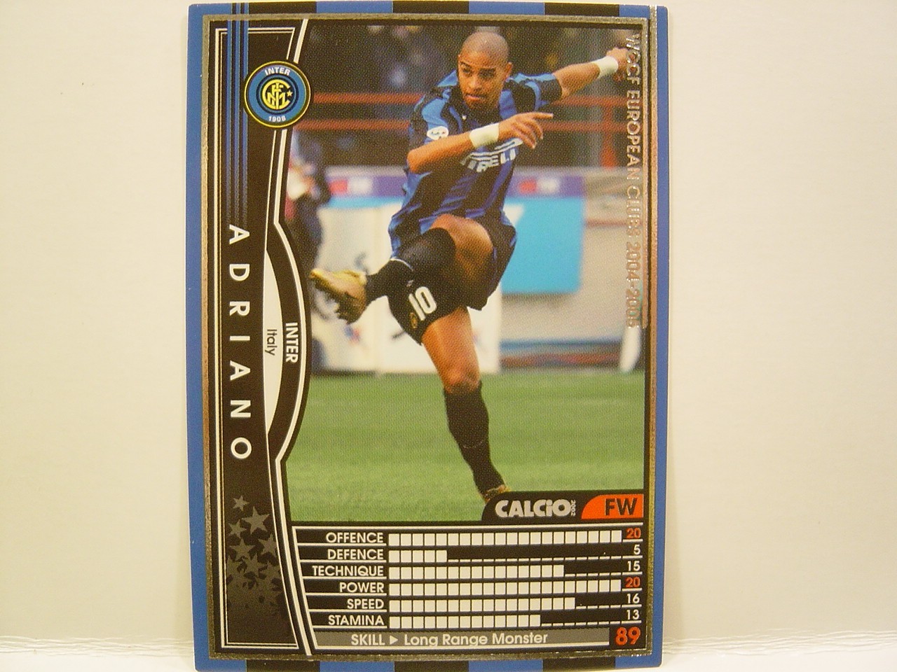 Panini WCCF 2004-05 EX Adriano Leite Ribeiro 1982 Brazil No.10 INTER Promo Card