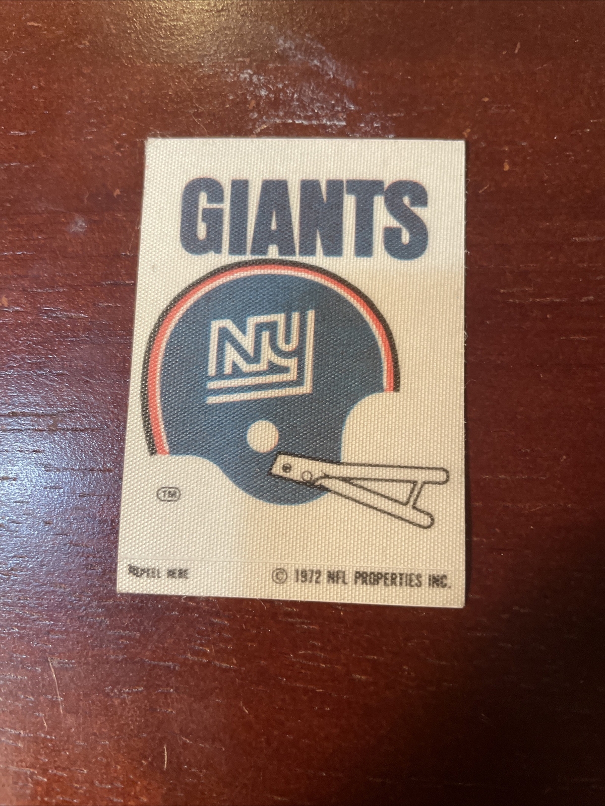 1972 1975 Sunbeam NFL Properties NEW YORK GIANTS Sticker