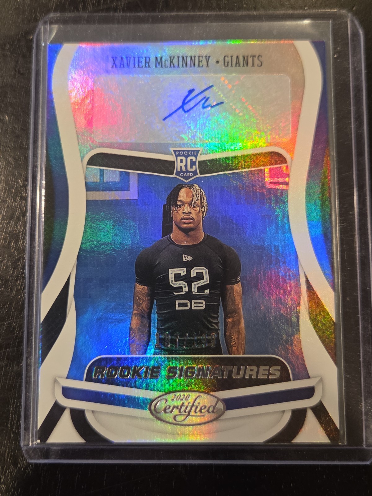 Xavier McKinney 2020 Panini Certified Rookie Signatures 150/199 Packers Giants