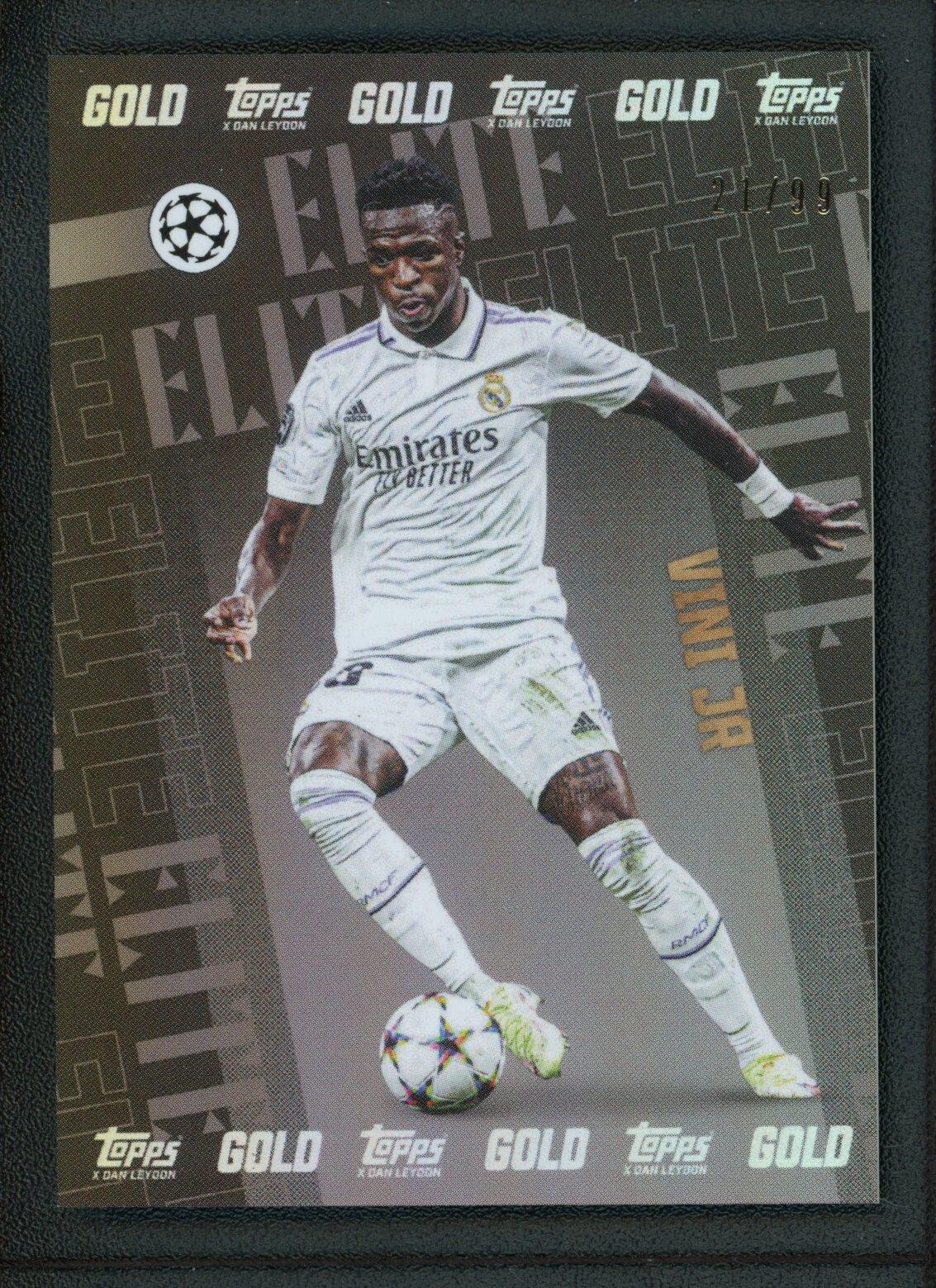 2023 VINICIUS JUNIOR 21/99 TOPPS X DAN LEYDON UEFA CHAMPIONS LEAGUE GOLD