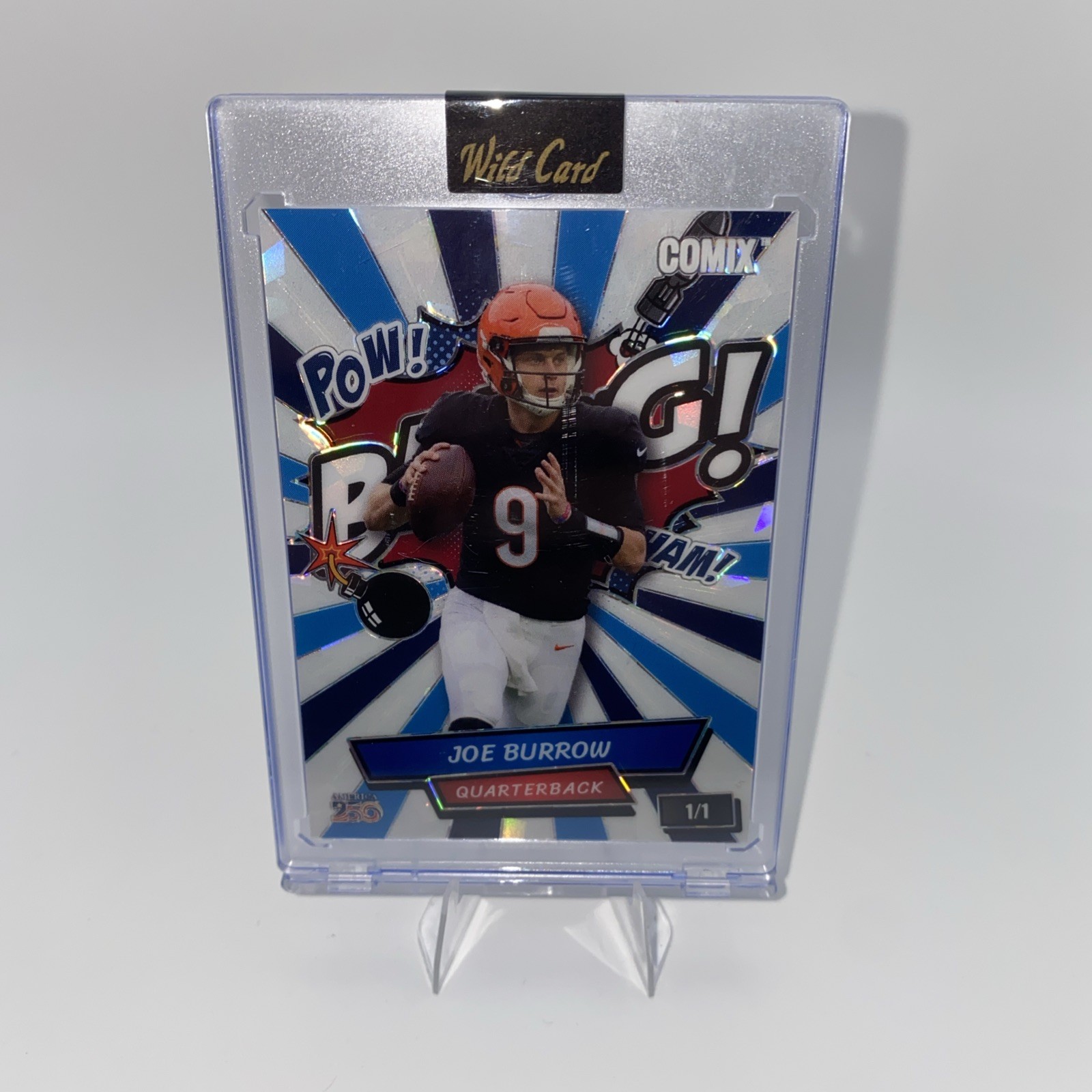 Joe Burrow 2026 Wild Card Just The Hits America 250 White Refractor ComixSP 1/1