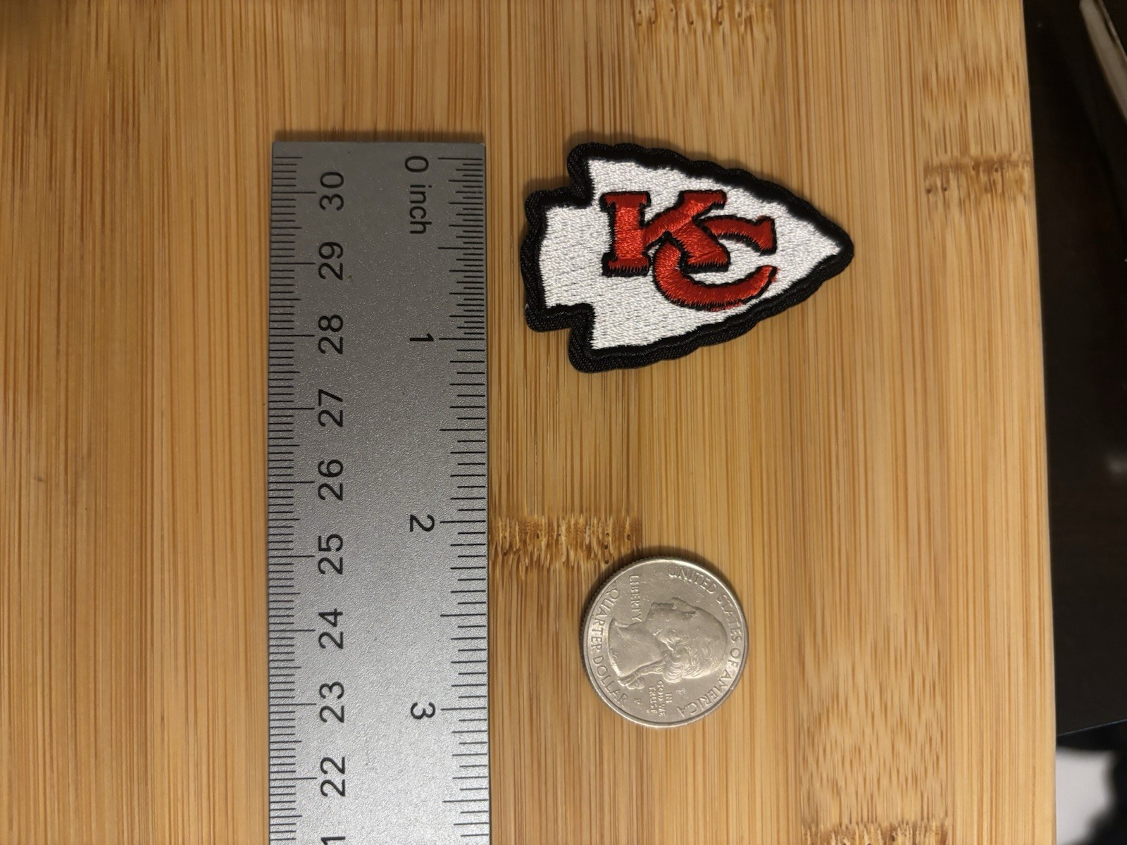 Kansas City Chiefs Small 2″ Embroidered Iron On Patch Great For Jackets & Hats