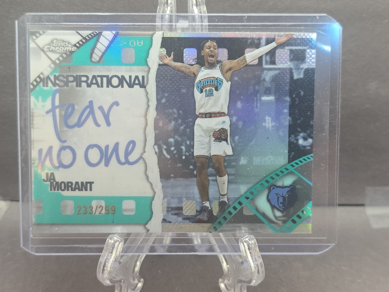 2025-26 Topps Chrome Ja Morant Inspirational Teal Refractor #/299 Grizzlies