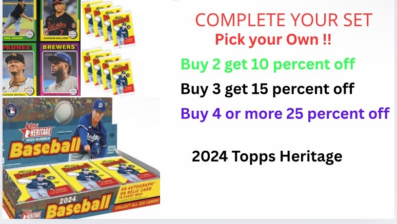 2024 Topps Heritage High # Baseball Singles 501-700 You Pick Complete Your Set