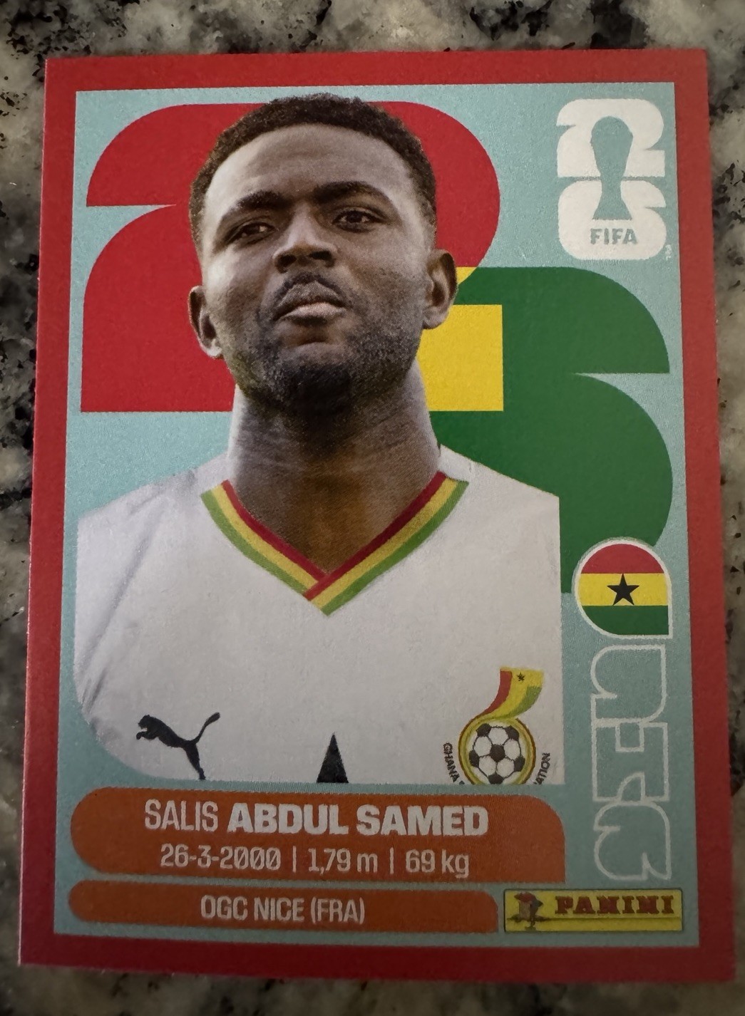 2026 Panini FIFA World Cup Red Border Salis Abdul Samed GHA11 Ghana sticker