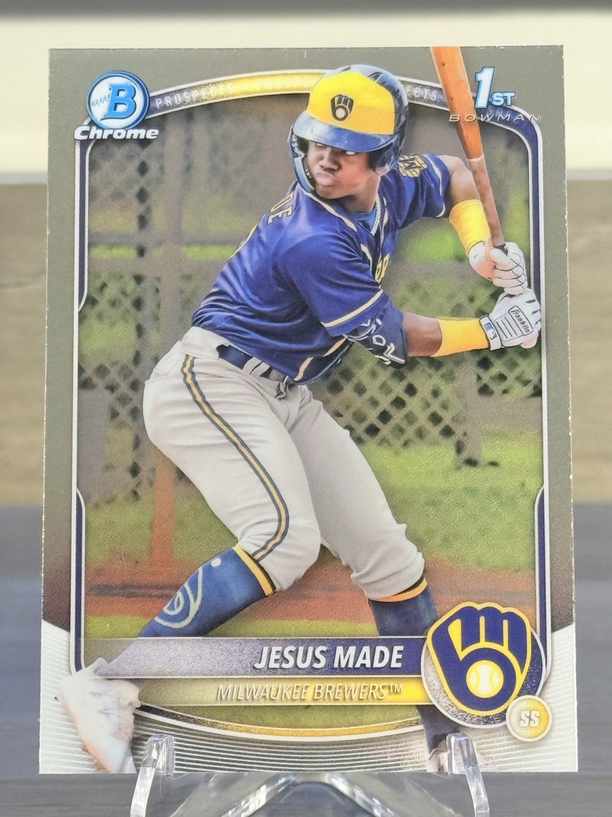 Jesus Made Chrome 2025 Bowman Baseball Brewers 1st #BCP-50