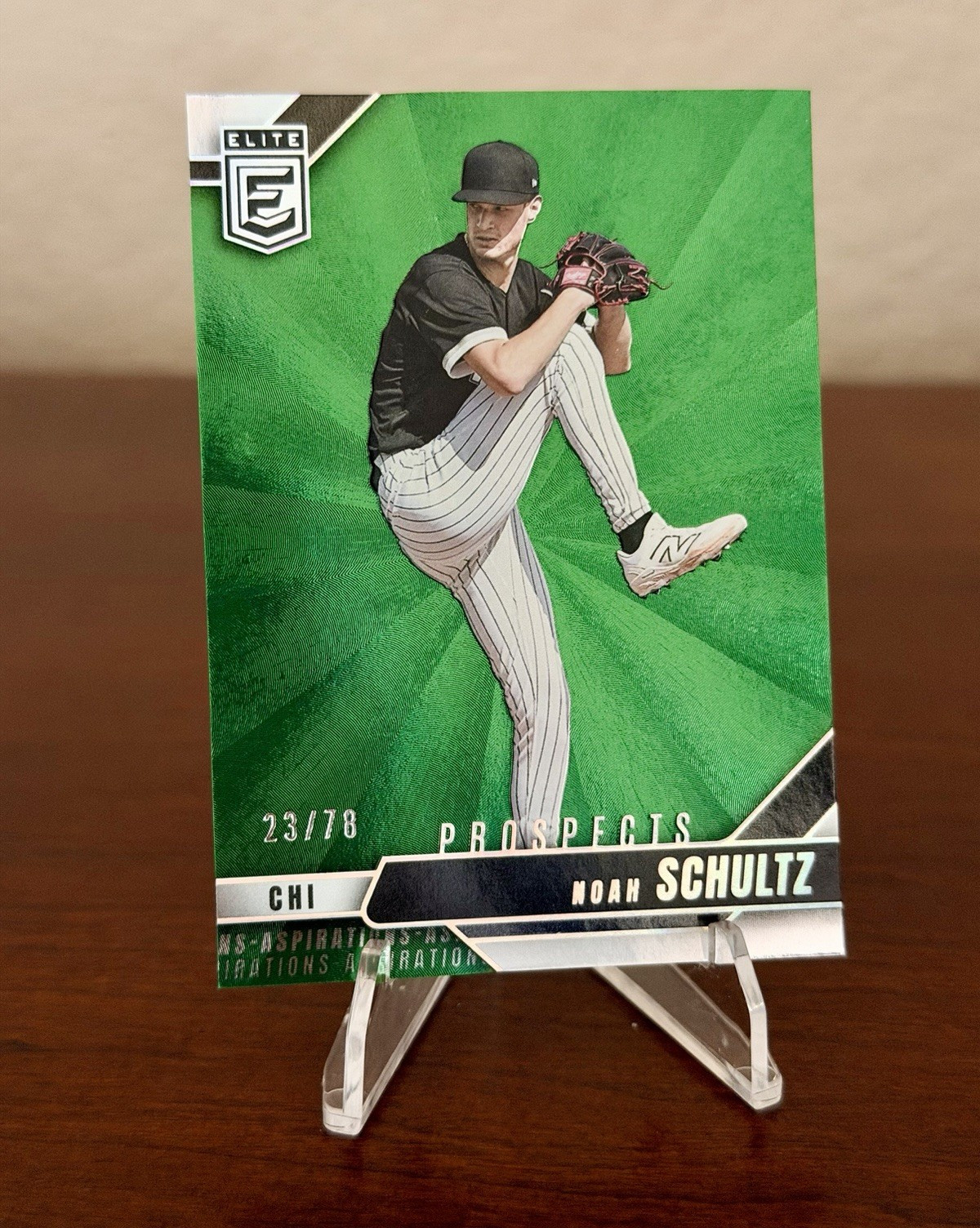 2026 Donruss Elite Noah Schultz Green Explosion Parallel Refractor /78 #130