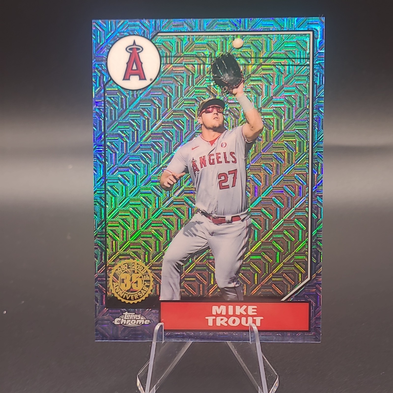 2022 Topps Series 1 – 1987 Silver Pack Mojo Mike Trout #T87C-50 Blue /150