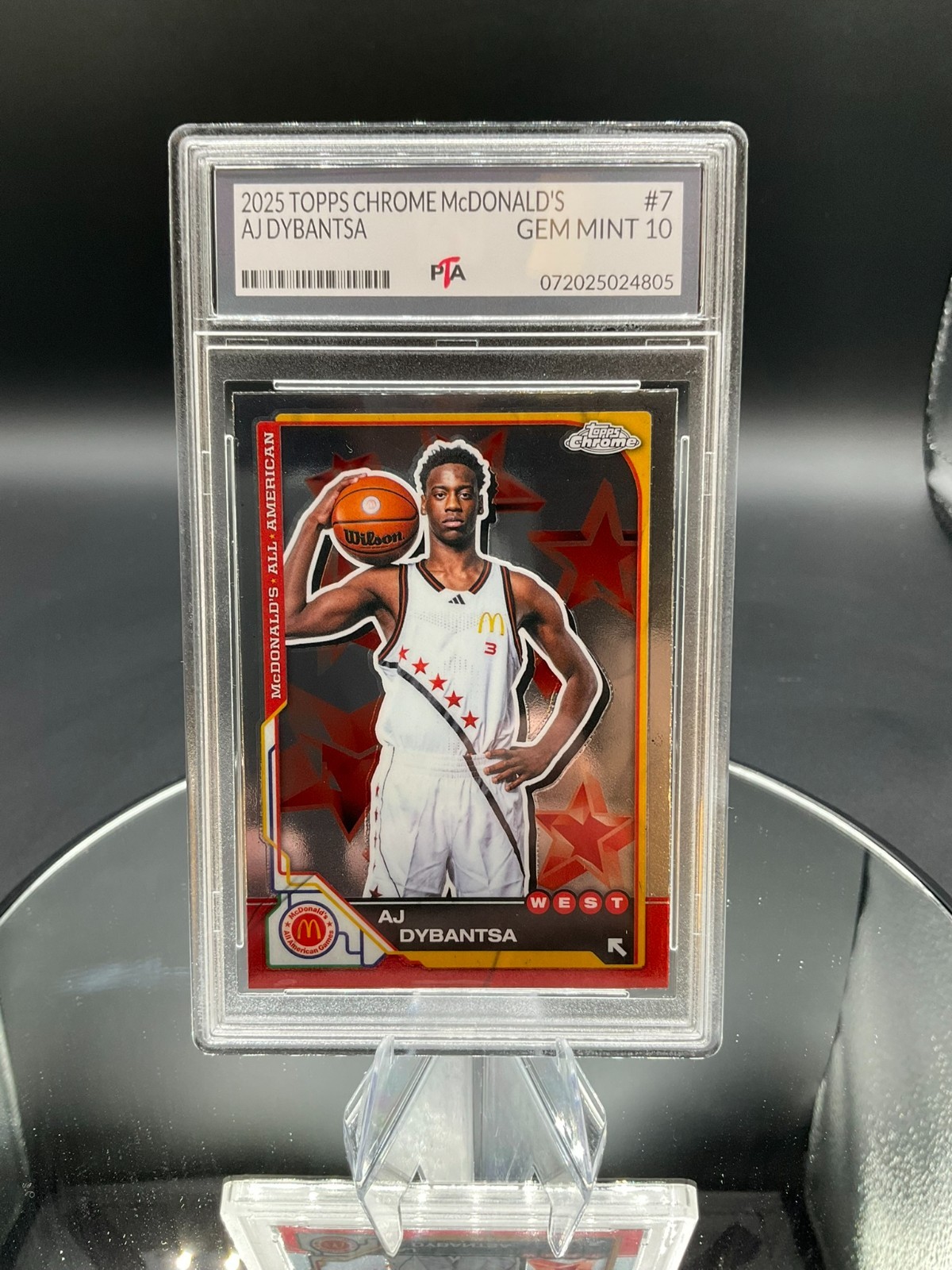 2025 Topps Chrome McDonald’s All American #7 AJ DYBANTSA GEM MINT PTA 10🔥