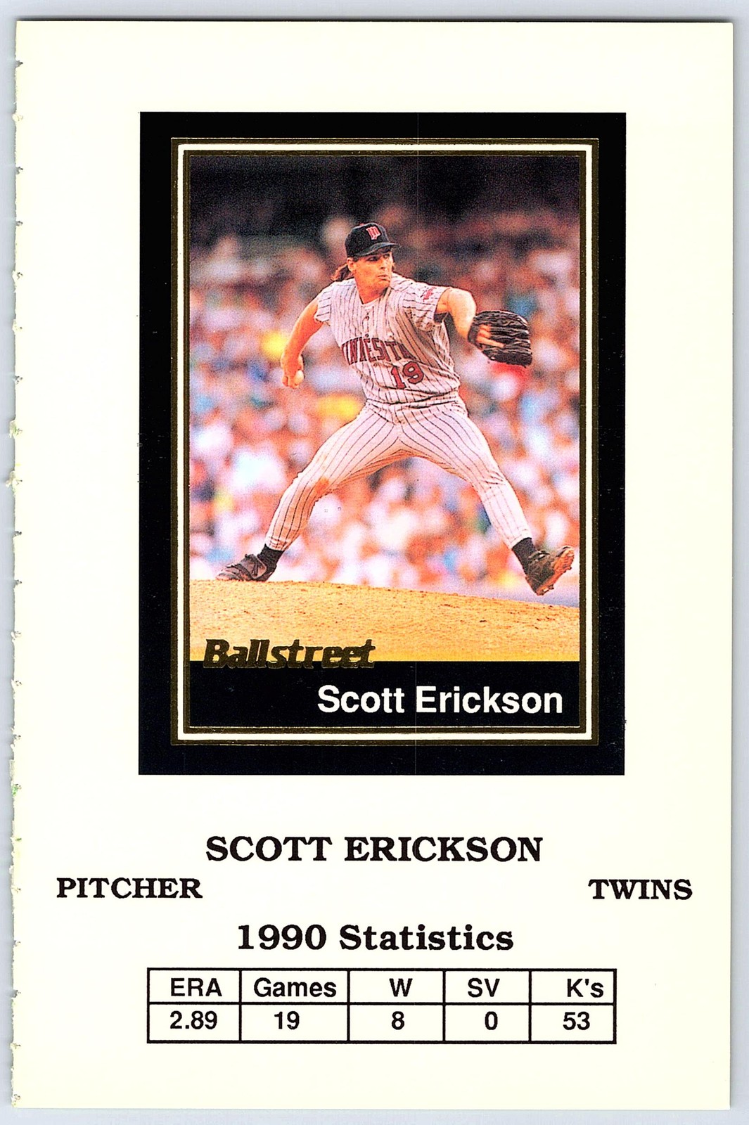 1991 Ballstreet #48 Scott Erickson Oversized