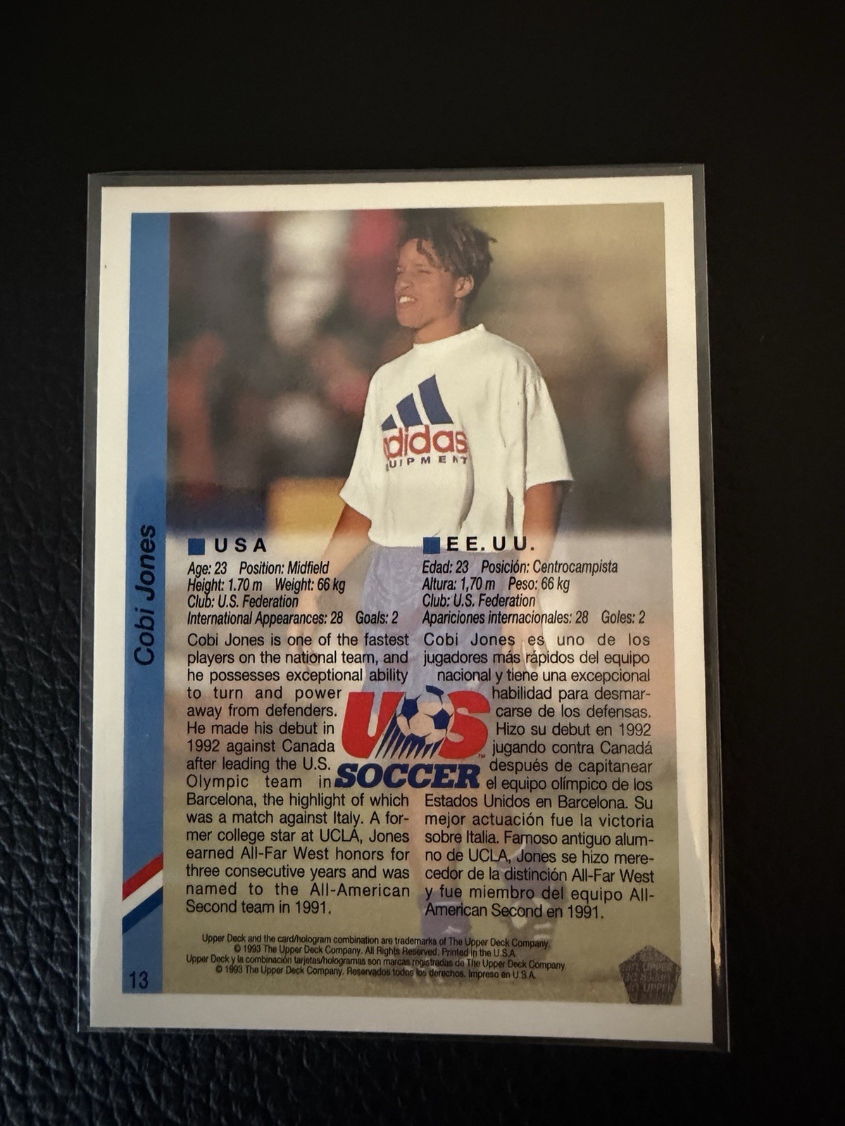 Cobi Jones 1993 Upper Deck World Cup USA 94 Soccer Card Team USA USMNT