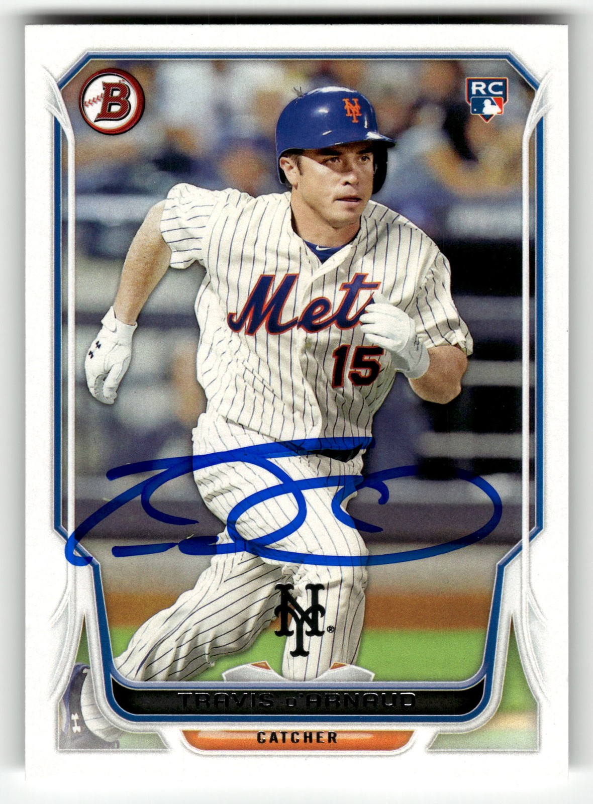 2014 Bowman Travis d’Arnaud #216 New York Mets ROOKIE IN PERSON AUTO READ