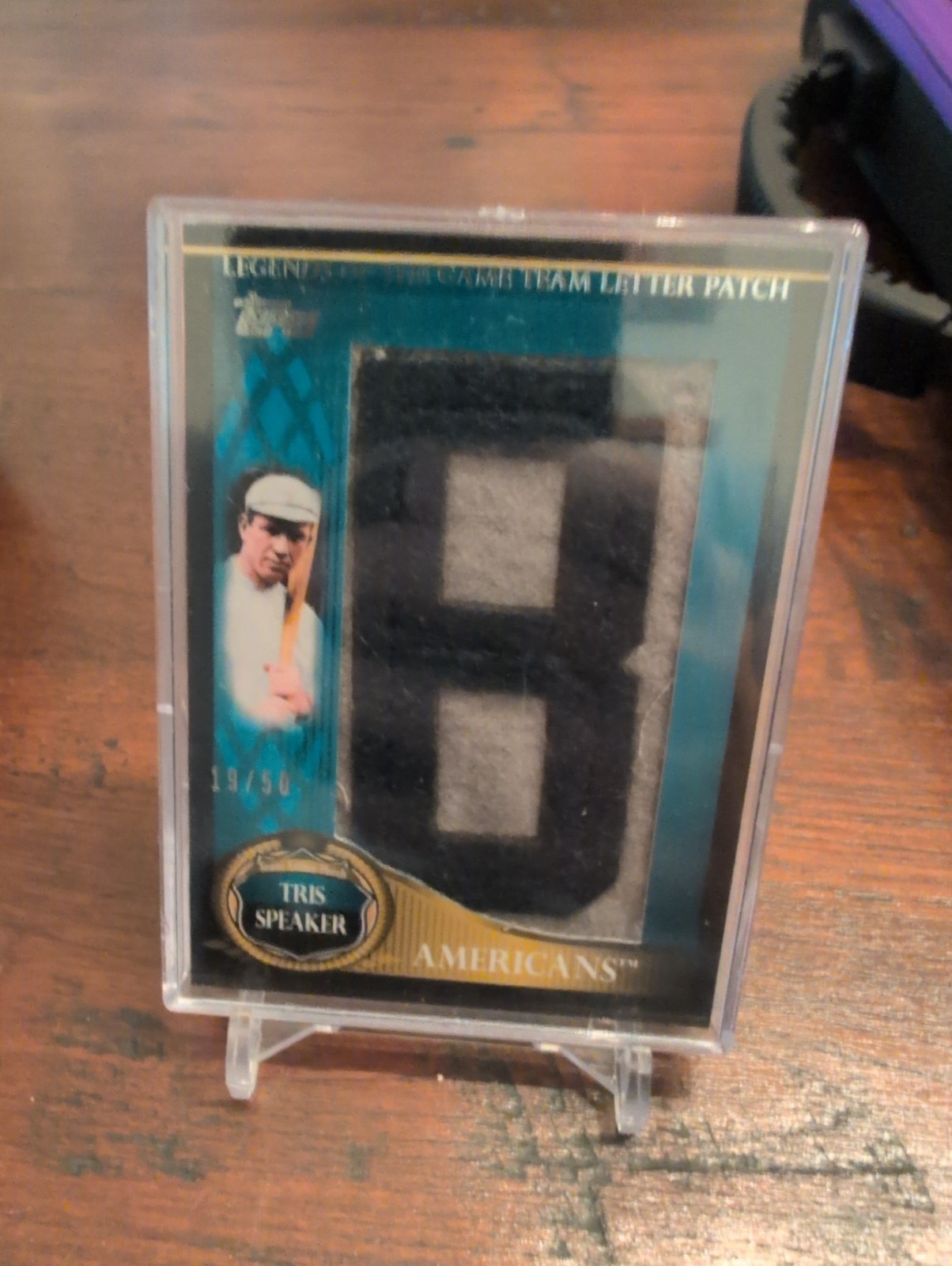 2009 Topps Update Legends of the Game Team Name Letter Patch TS Tris Speaker “B”