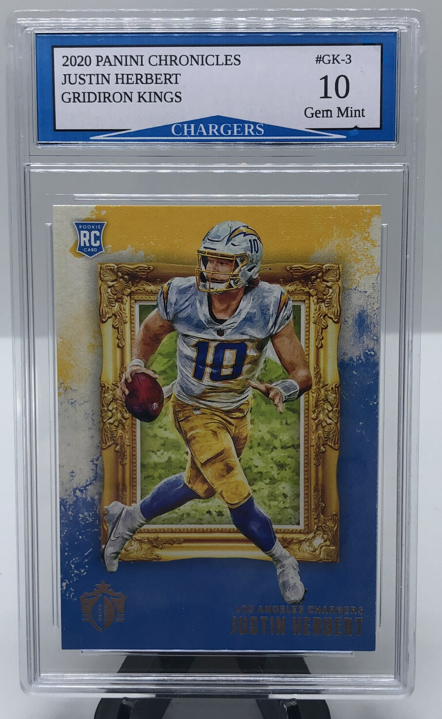 2020 Panini Chronicles Justin Herbert Rookie Gridiron Kings Gem Mint 10!