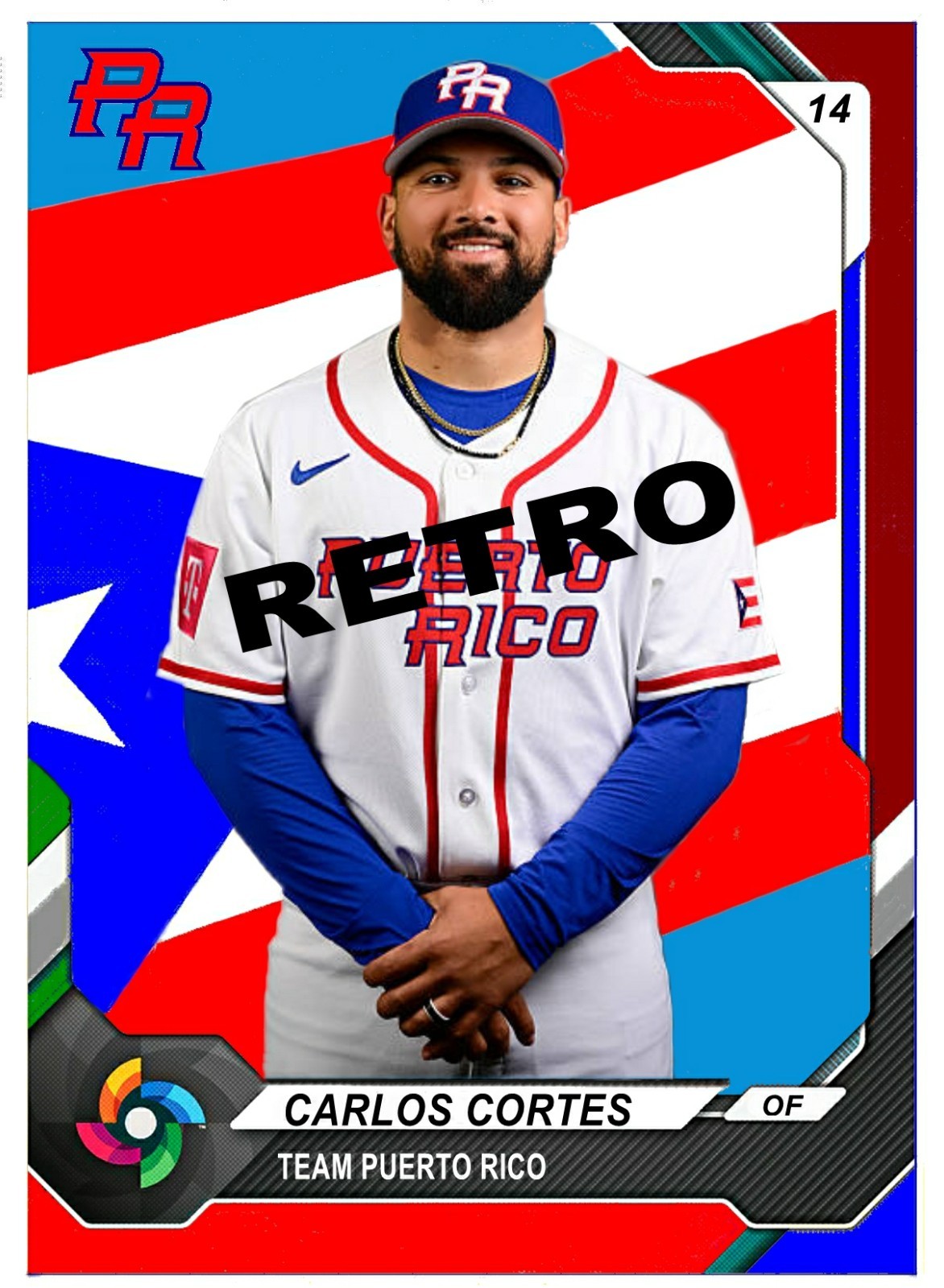 CARLOS CORTES WORLD BASEBALL CLASSIC 2026 HERITAGE STYLE ART CARD